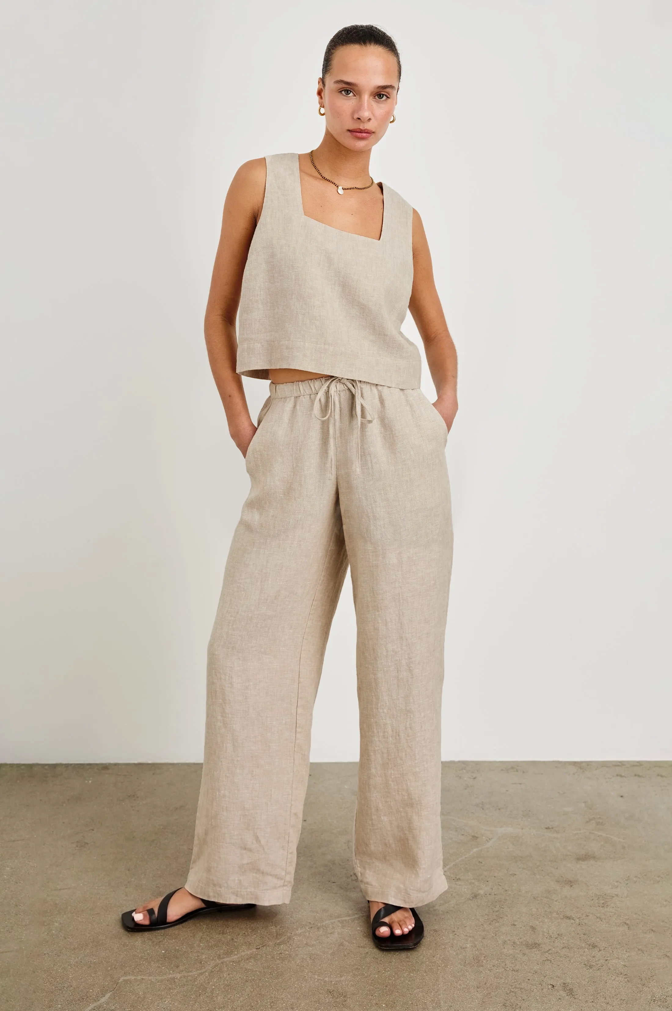 EMMIE PANT - HEATHERED FLAX Rails