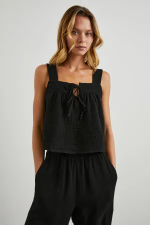 ENYA TOP - BLACK GAUZE Rails