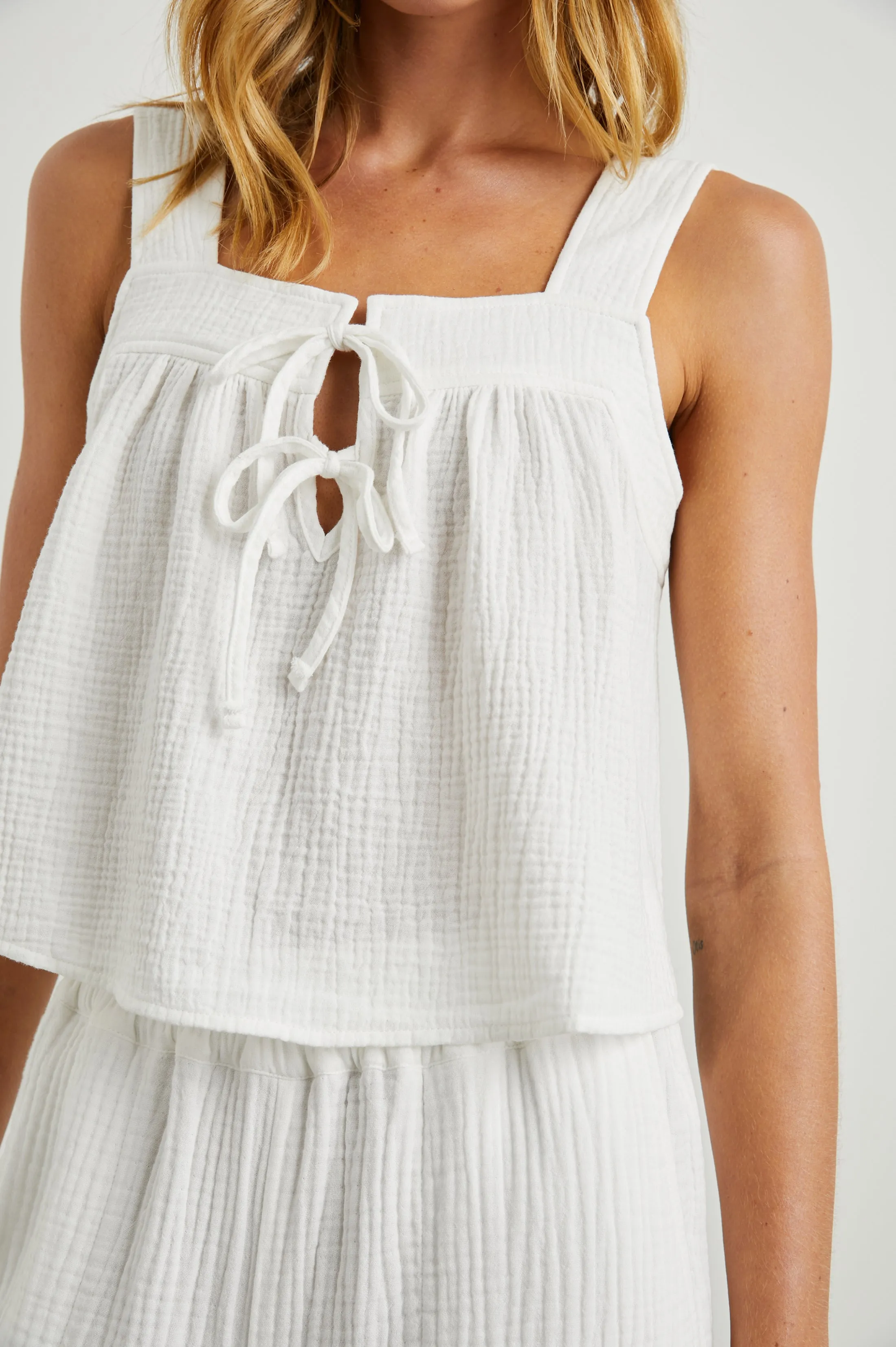ENYA TOP - WHITE GAUZE Rails