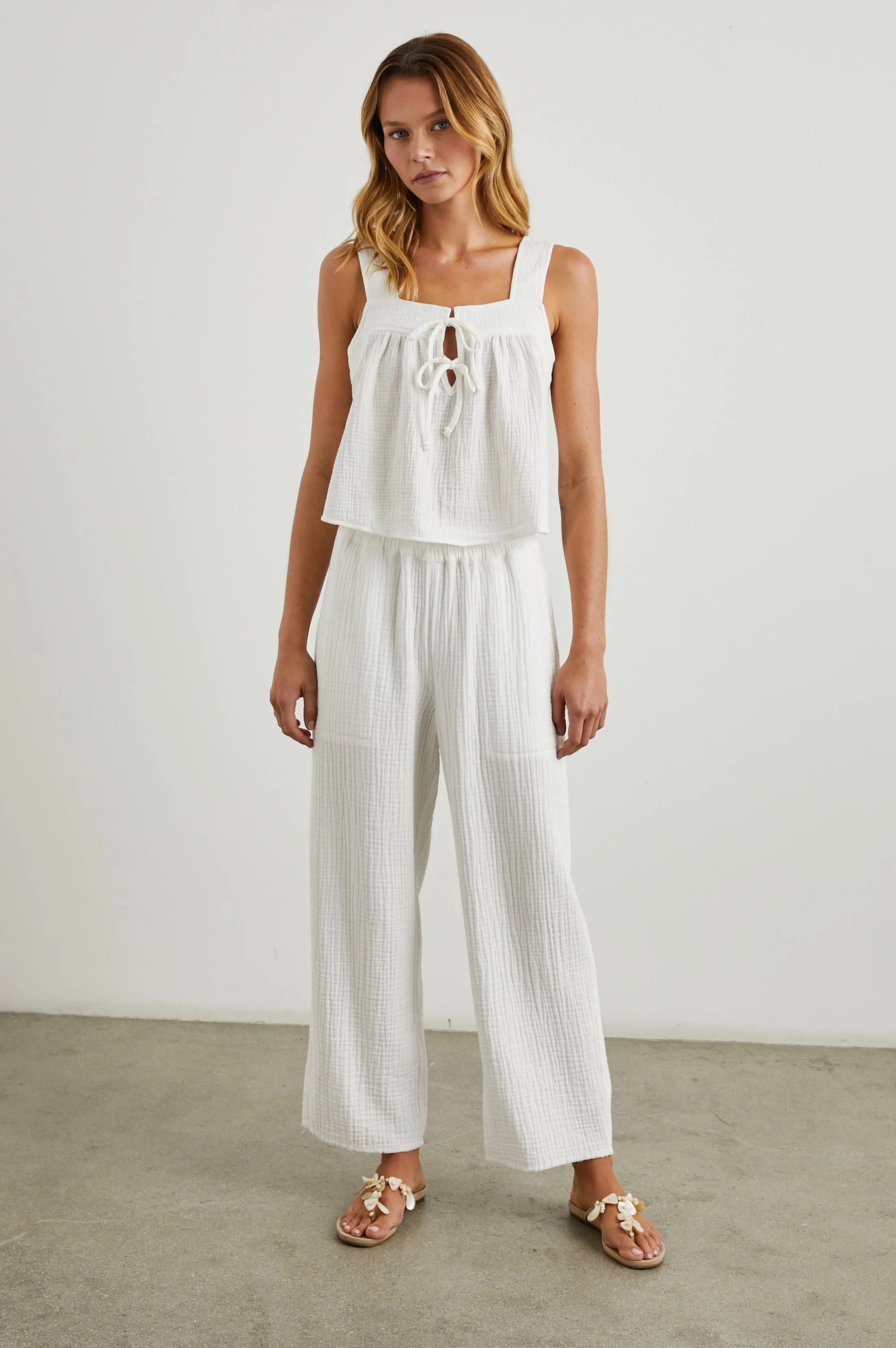 ENYA TOP - WHITE GAUZE Rails