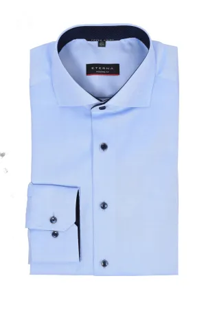 Eterna Long Sleeved Modern Fit Shirt Light Blue