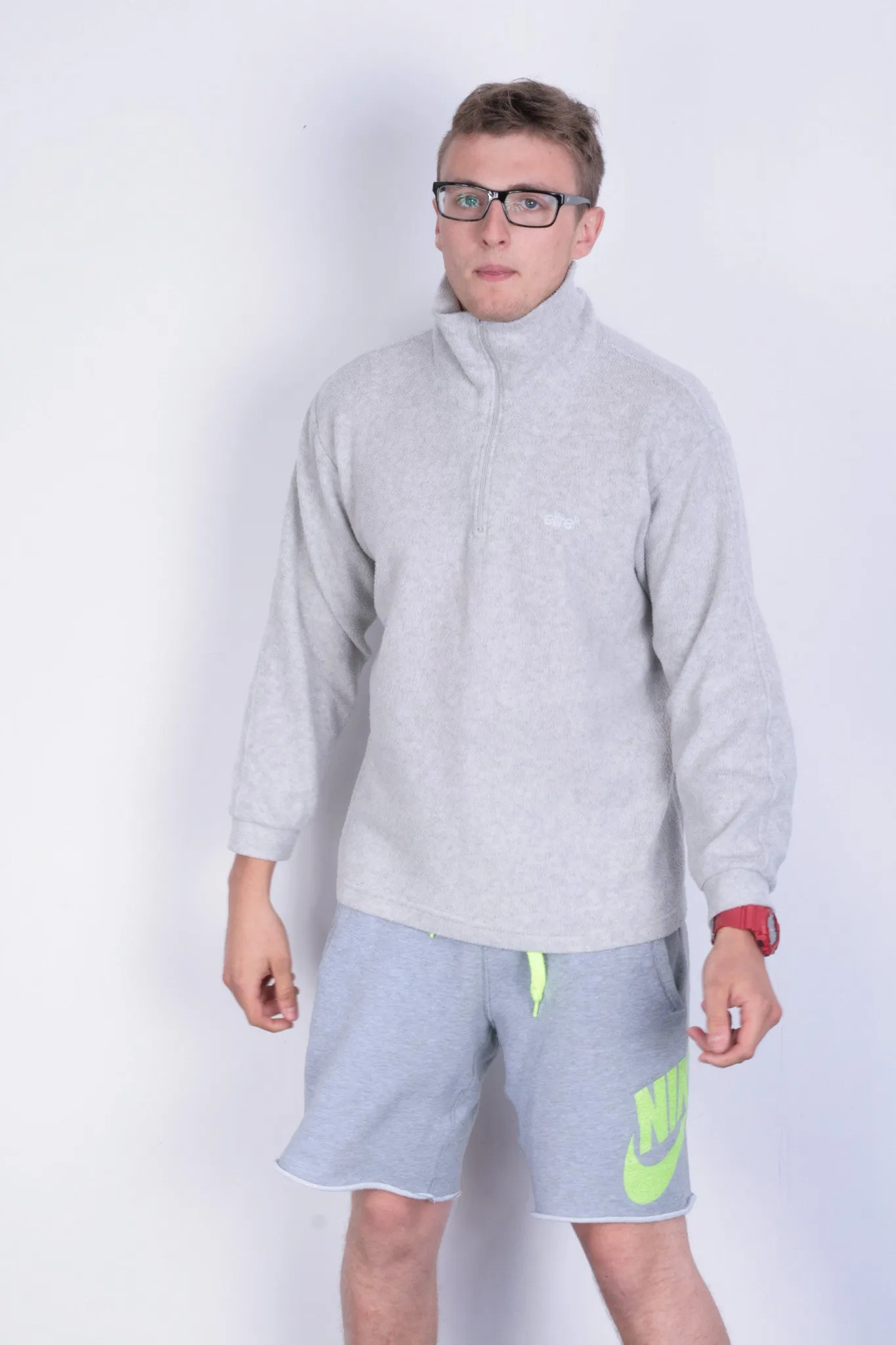 Etirel le style Sportif Mens M Sweatshirt Zip Neck Fleece Top