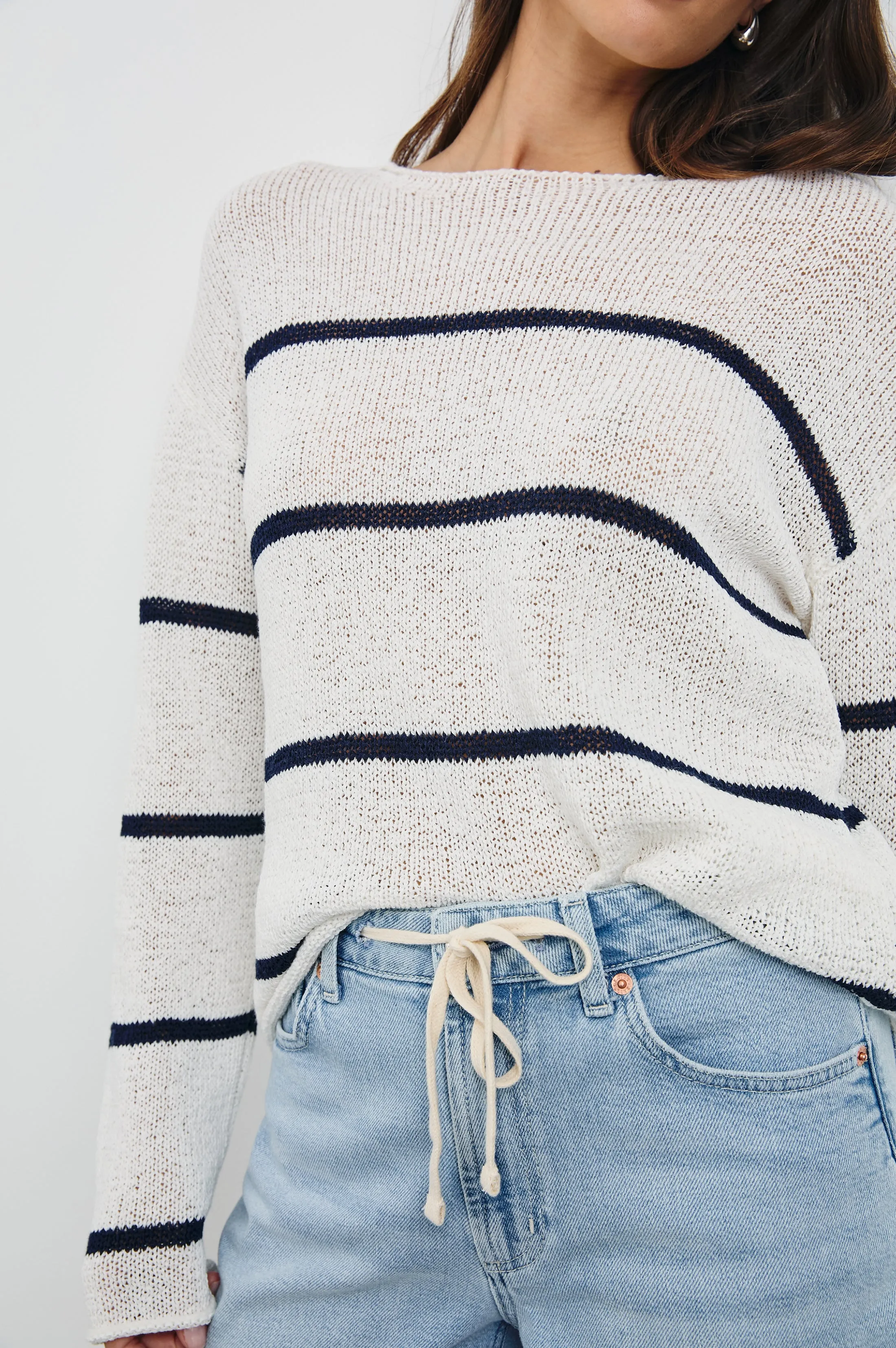 EVANGELINE SWEATER - NAVY WHITE STRIPE Rails