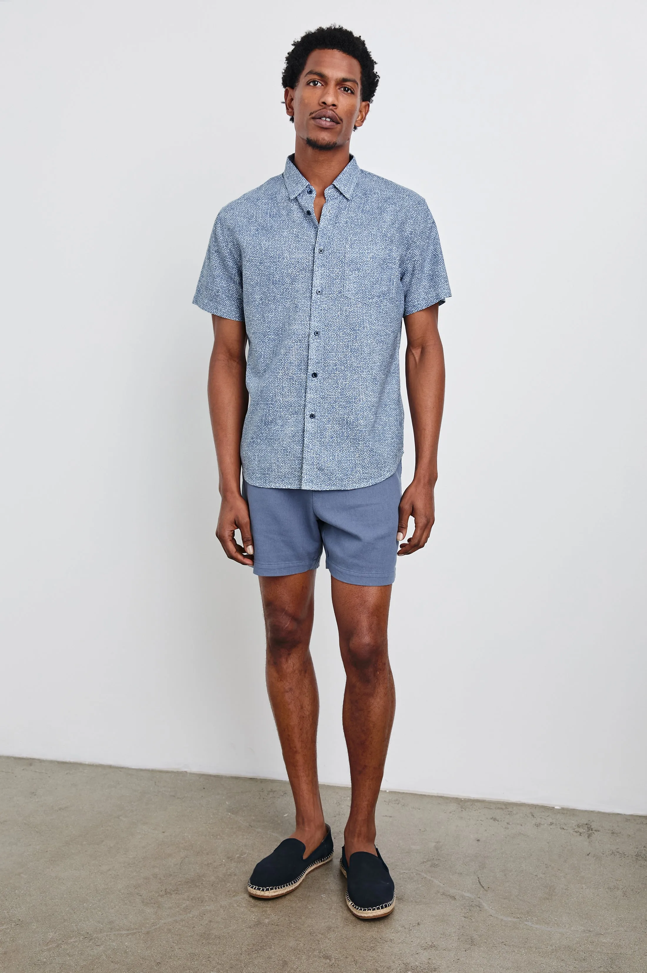 FAIRFAX SHIRT - ABSTRACT BLOCK BLUE Rails