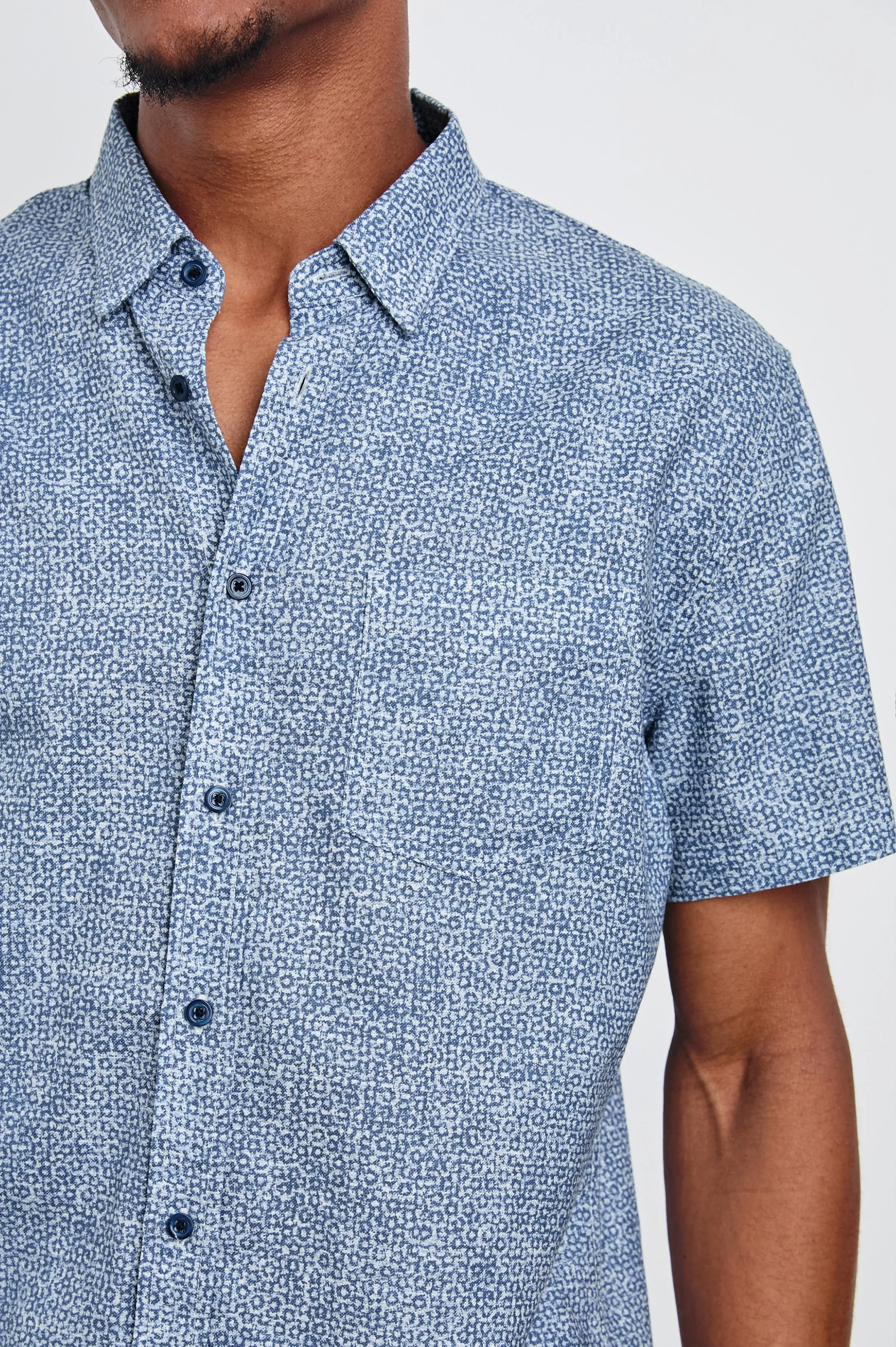 FAIRFAX SHIRT - ABSTRACT BLOCK BLUE Rails