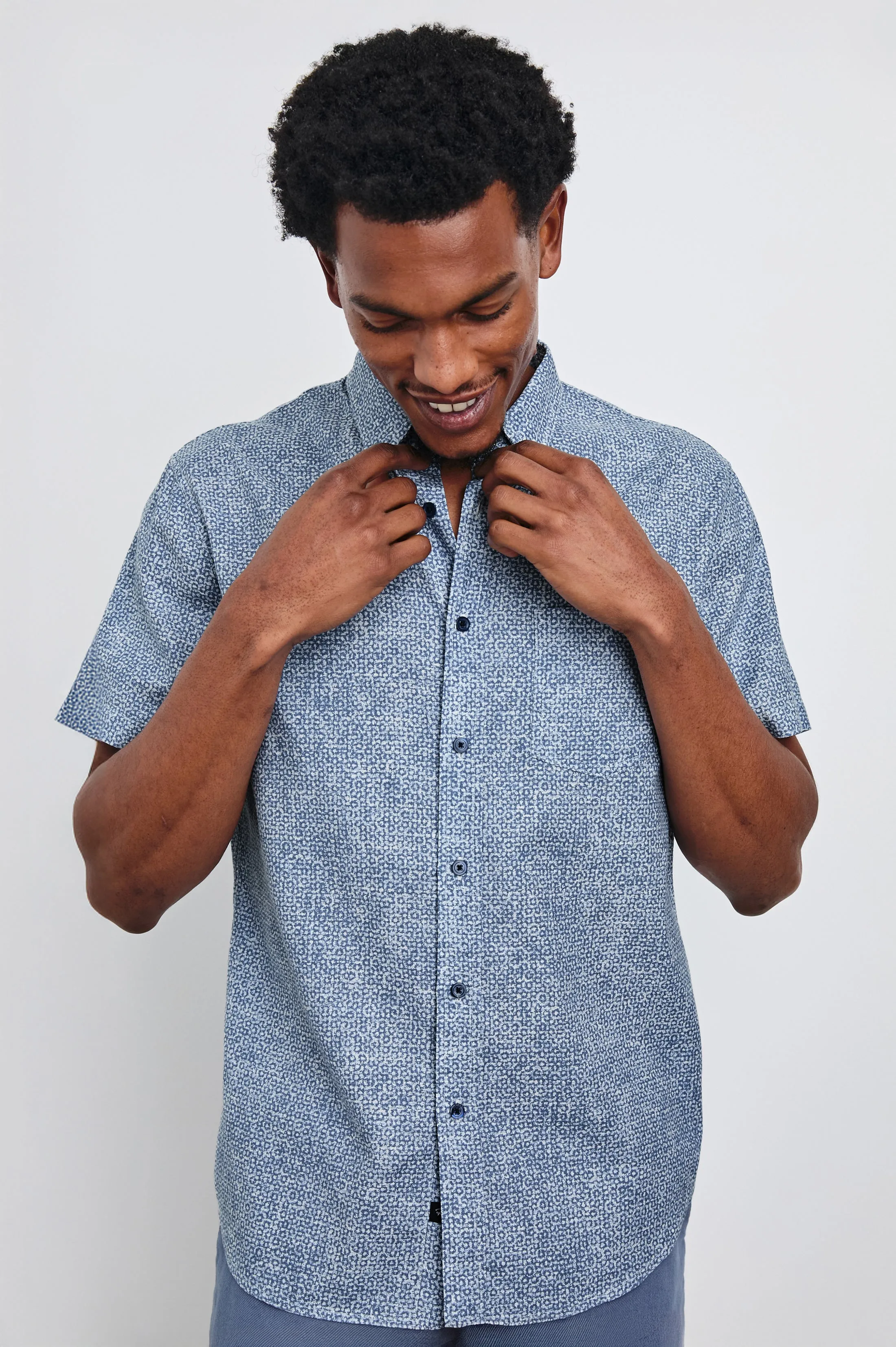 FAIRFAX SHIRT - ABSTRACT BLOCK BLUE Rails