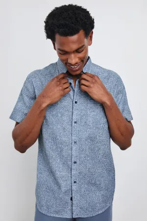 FAIRFAX SHIRT - ABSTRACT BLOCK BLUE Rails