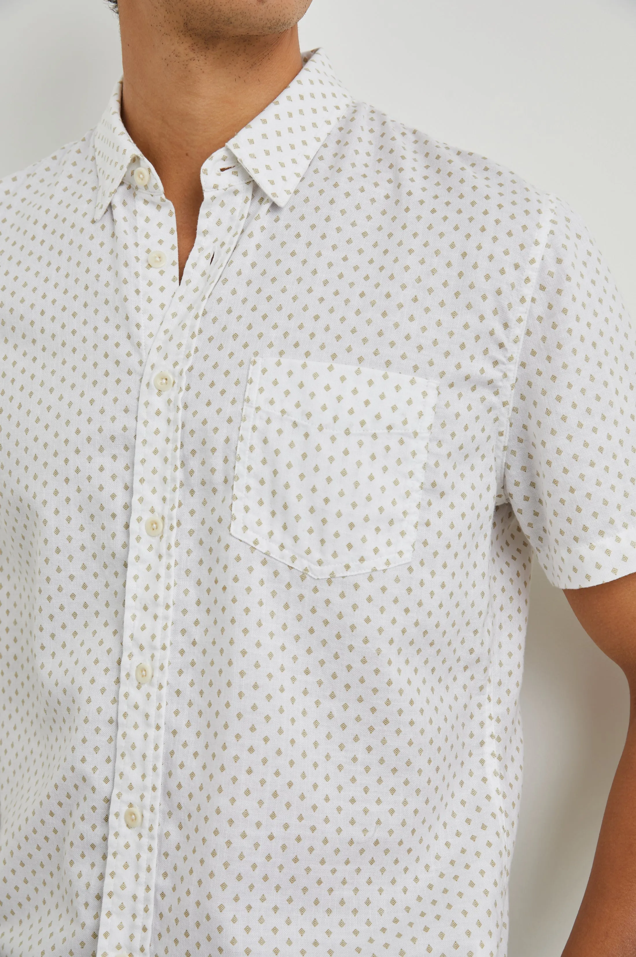 FAIRFAX SHIRT - POLYGON MICRO WHITE Rails