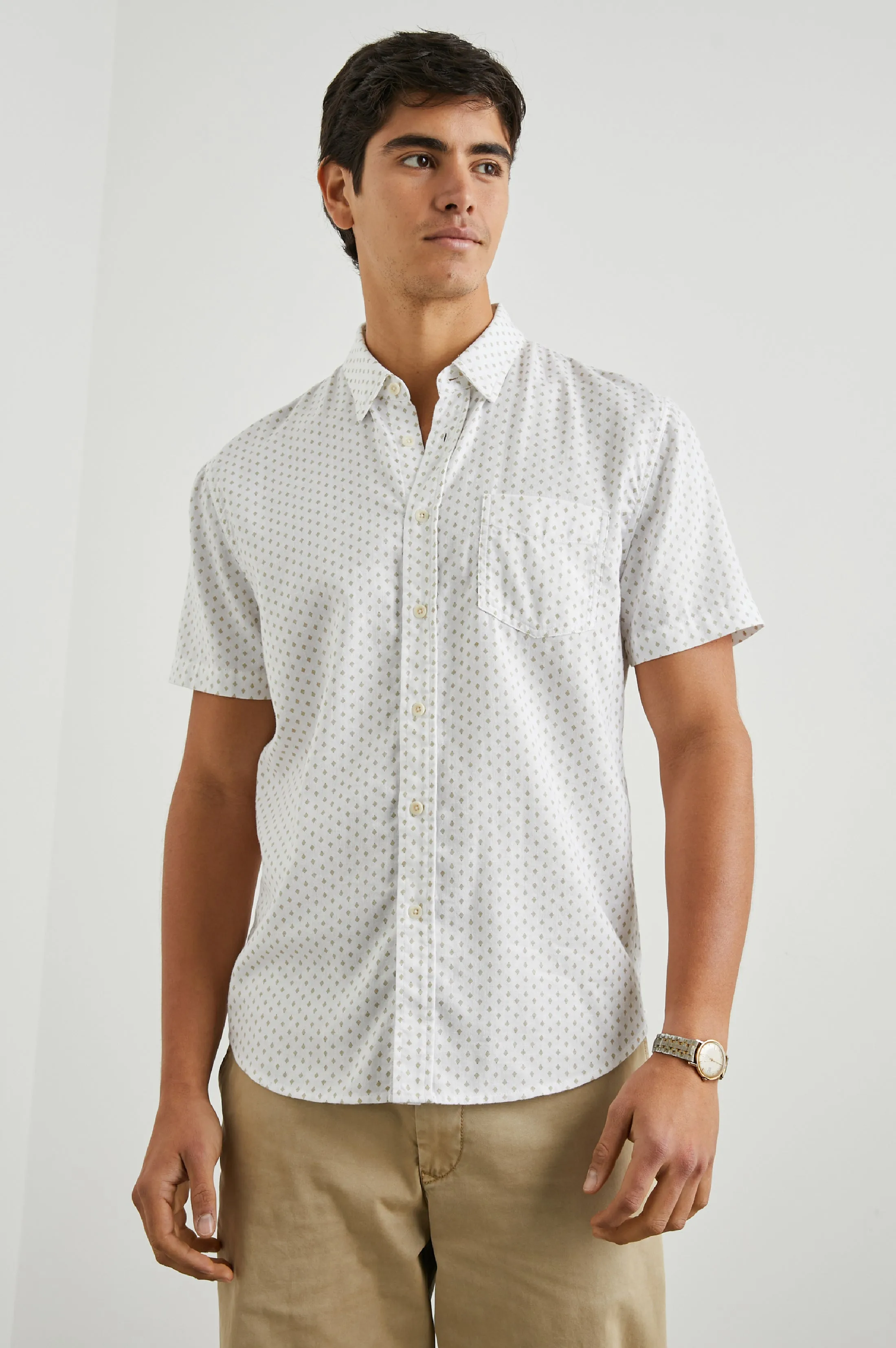 FAIRFAX SHIRT - POLYGON MICRO WHITE Rails