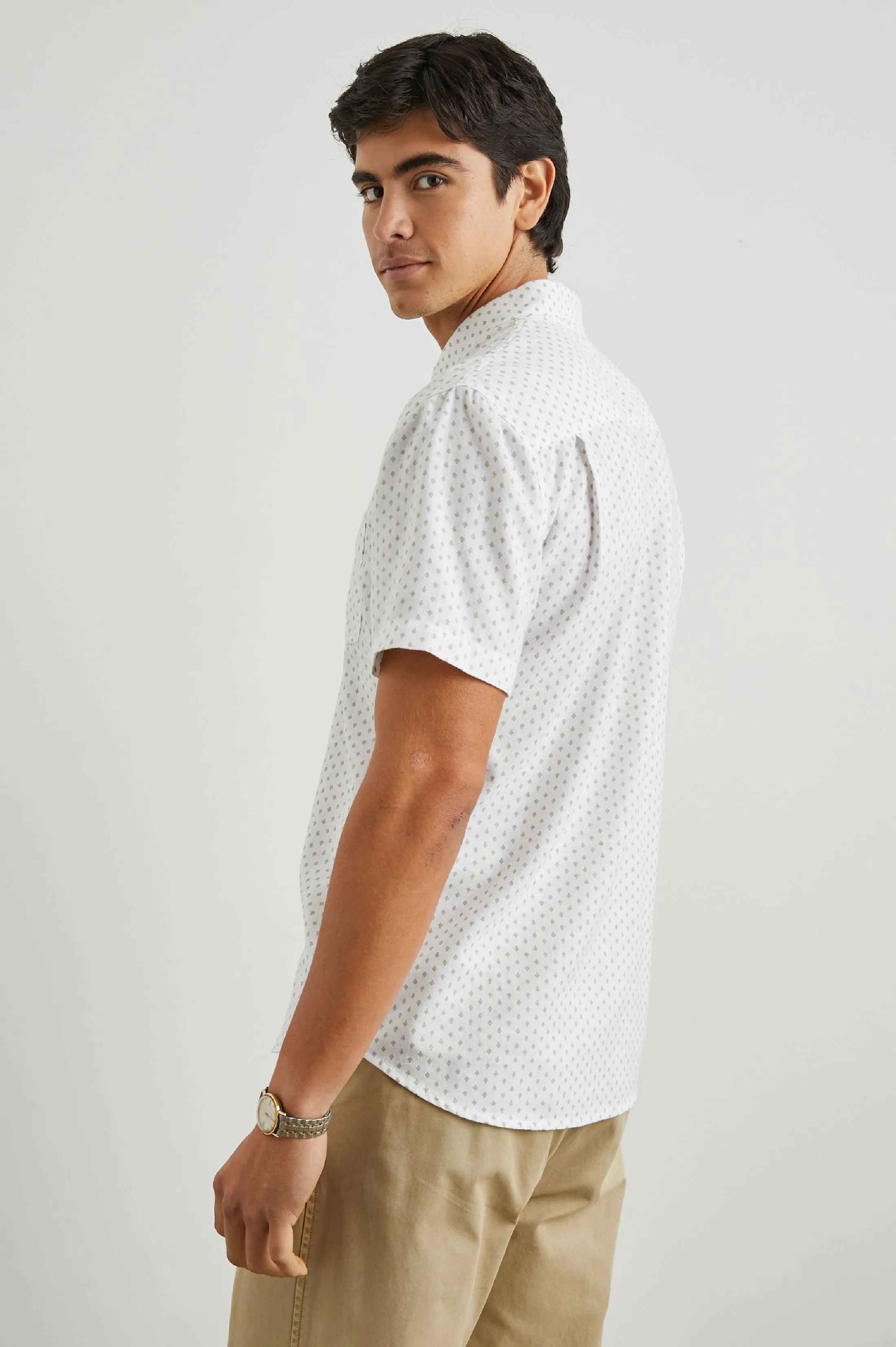 FAIRFAX SHIRT - POLYGON MICRO WHITE Rails