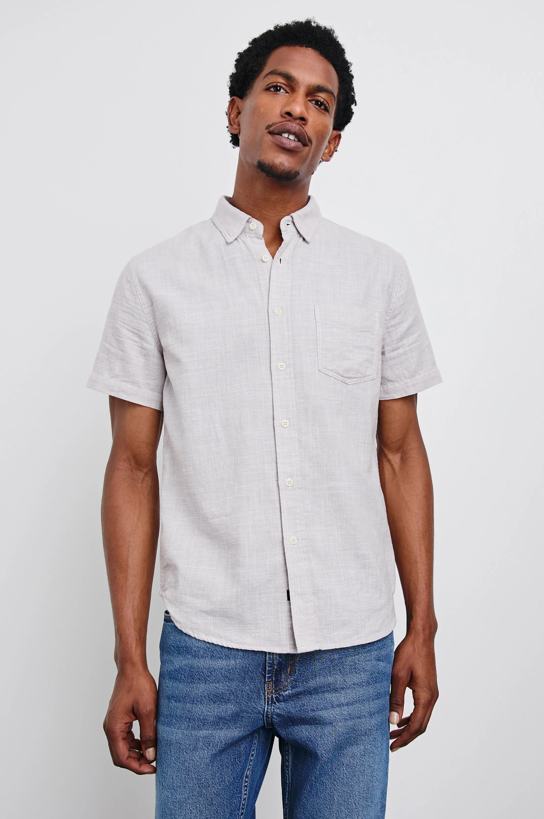 FAIRFAX SHIRT - TAHINI ETCH Rails
