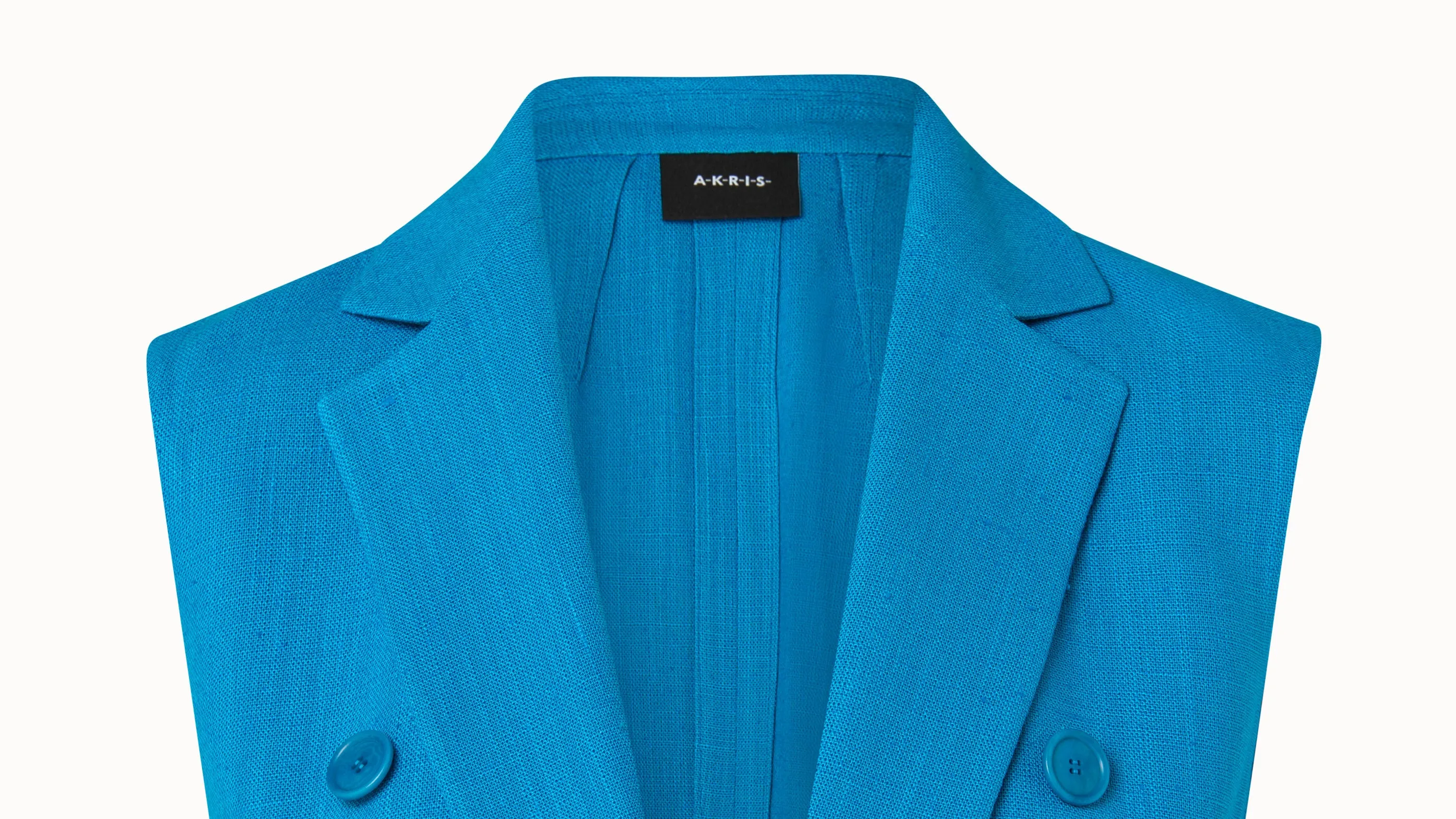 Faux-Breasted Linen Wool Double-Face Gilet Akris