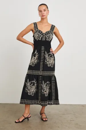 FAWN DRESS - BLACK TAN EMBROIDERY Rails