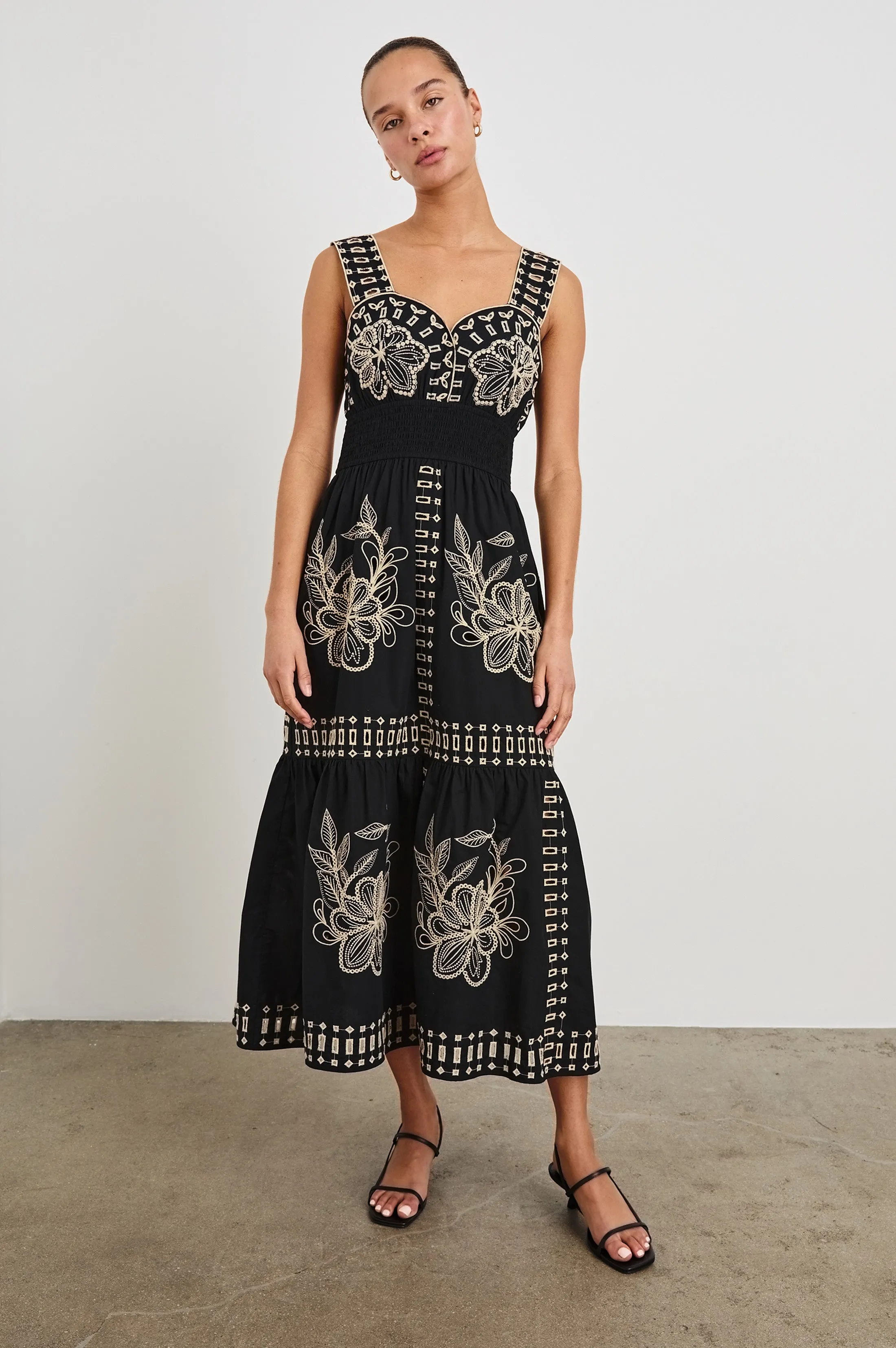 FAWN DRESS - BLACK TAN EMBROIDERY Rails