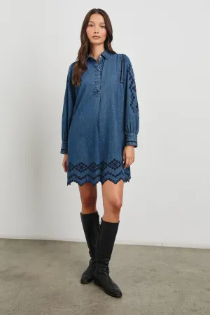 FERNANDA DRESS - DARK VINTAGE WASH Rails