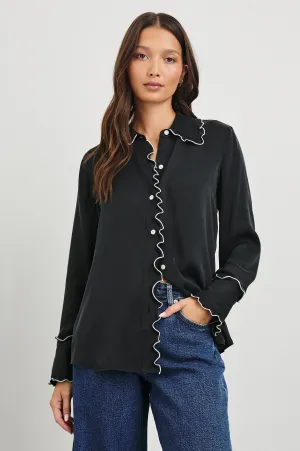 FIA SHIRT - BLACK WHITE PIPING Rails