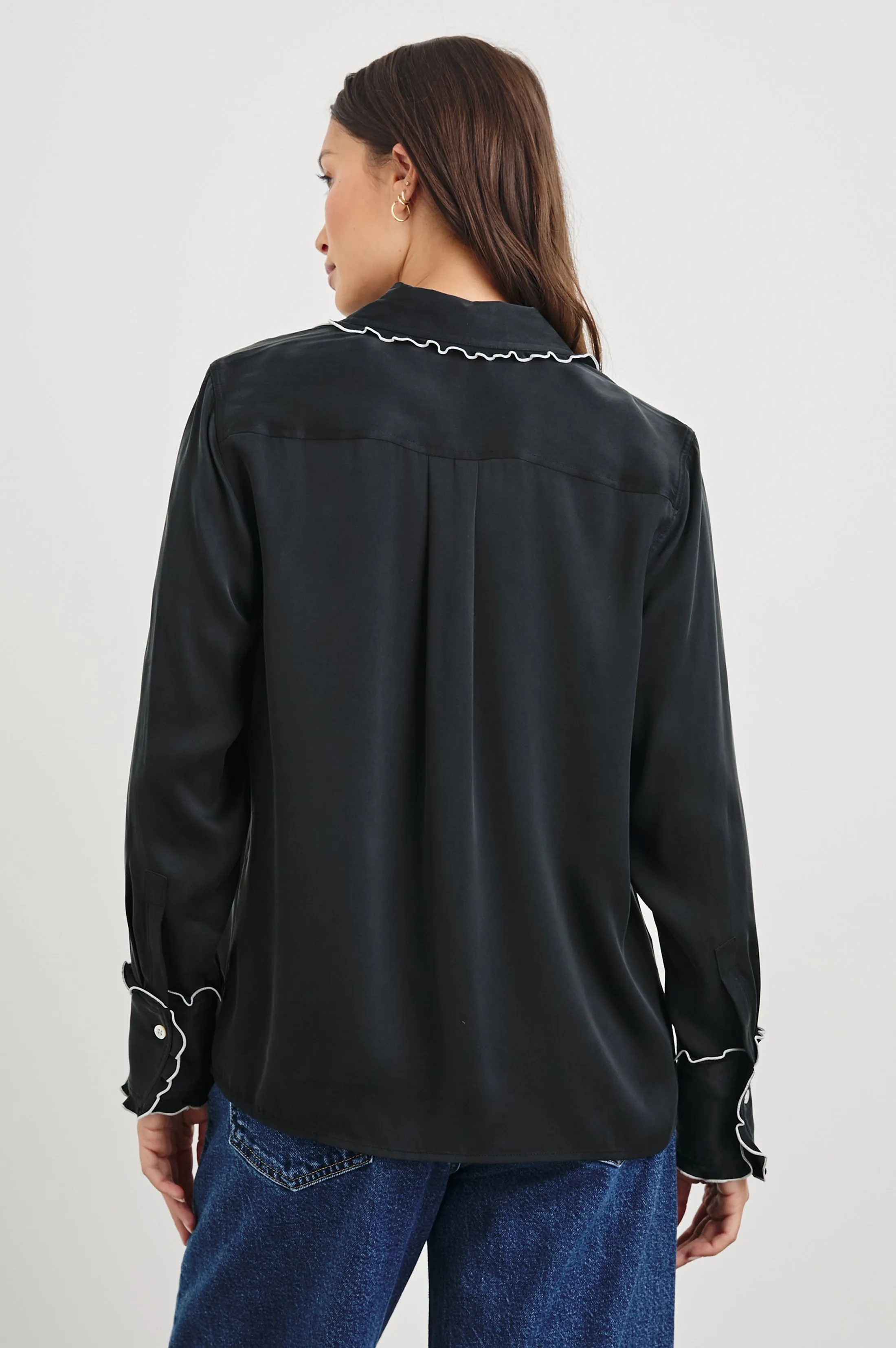 FIA SHIRT - BLACK WHITE PIPING Rails
