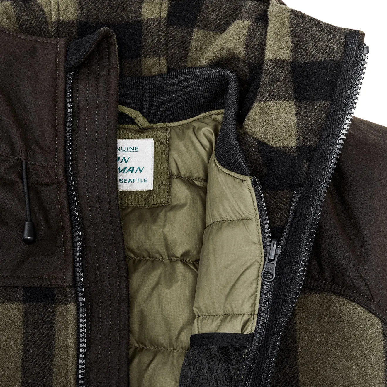 Filson Mackinaw Hunting Jacket Otter Green / Black Plaid