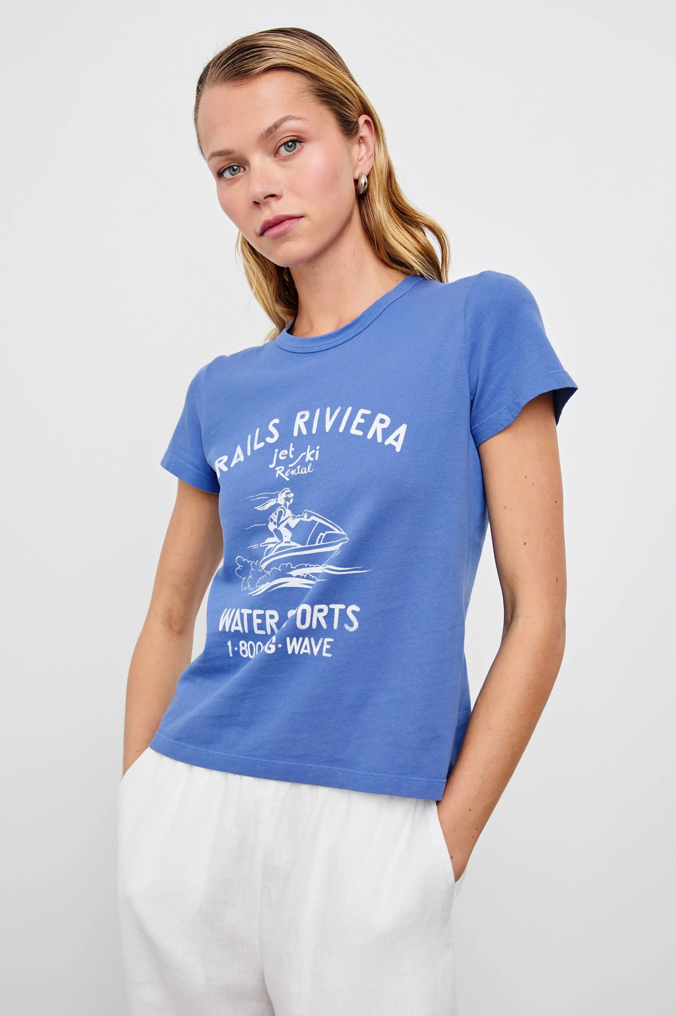 FITTED CREW T-SHIRT - RAILS RIVIERA Rails