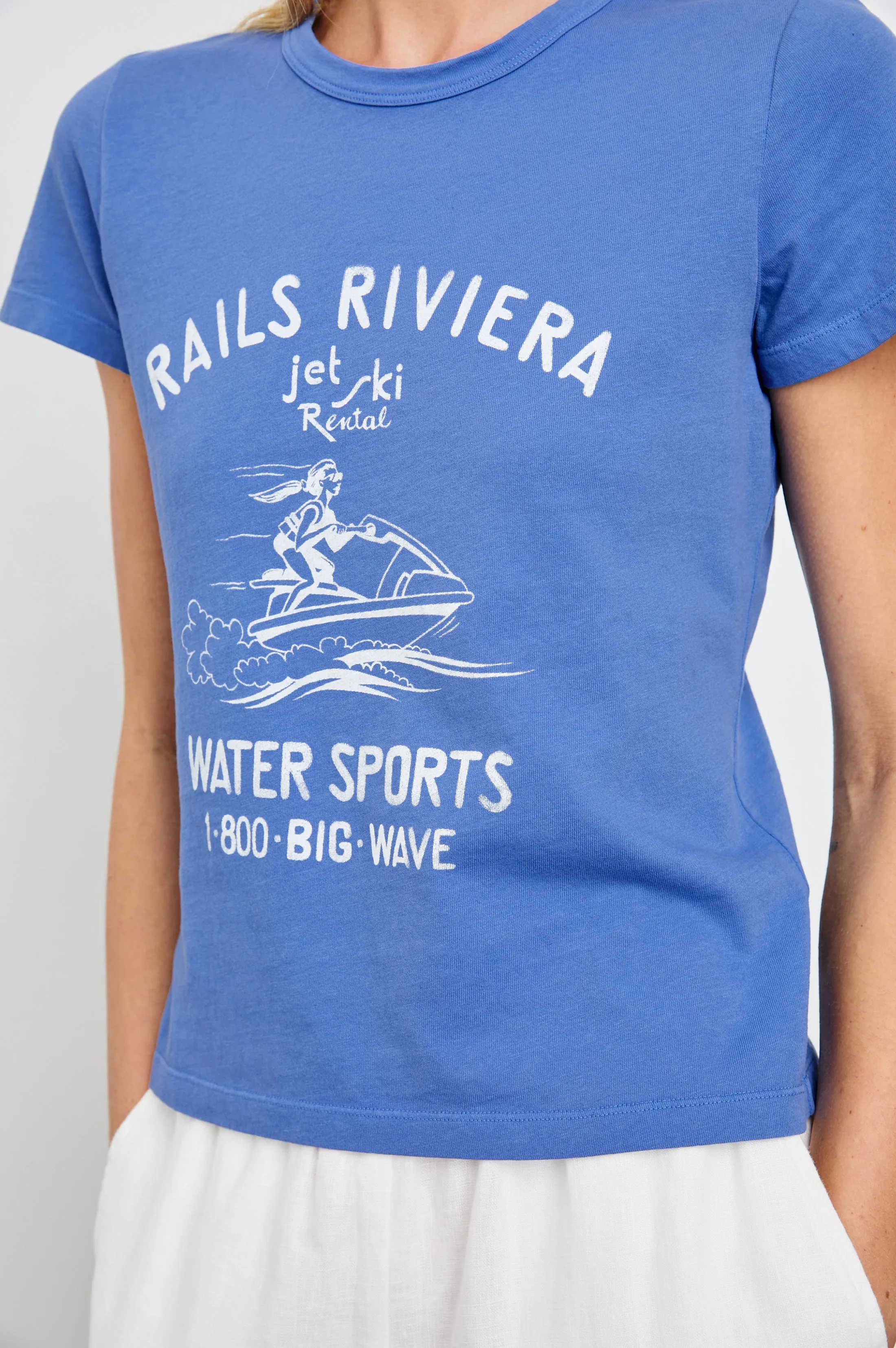 FITTED CREW T-SHIRT - RAILS RIVIERA Rails