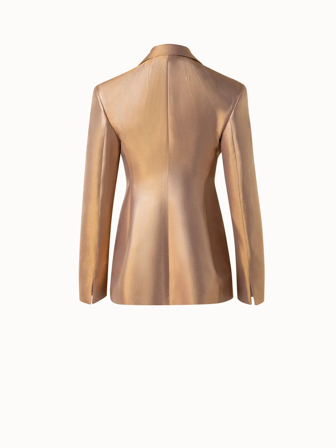 Fitted Single Breasted Jacket in Golden Lurex Akris