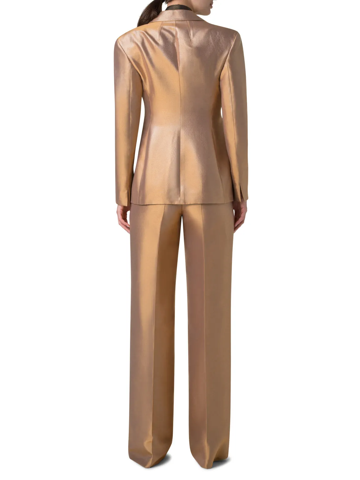 Fitted Single Breasted Jacket in Golden Lurex Akris