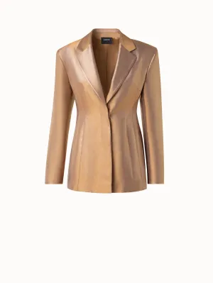 Fitted Single Breasted Jacket in Golden Lurex Akris
