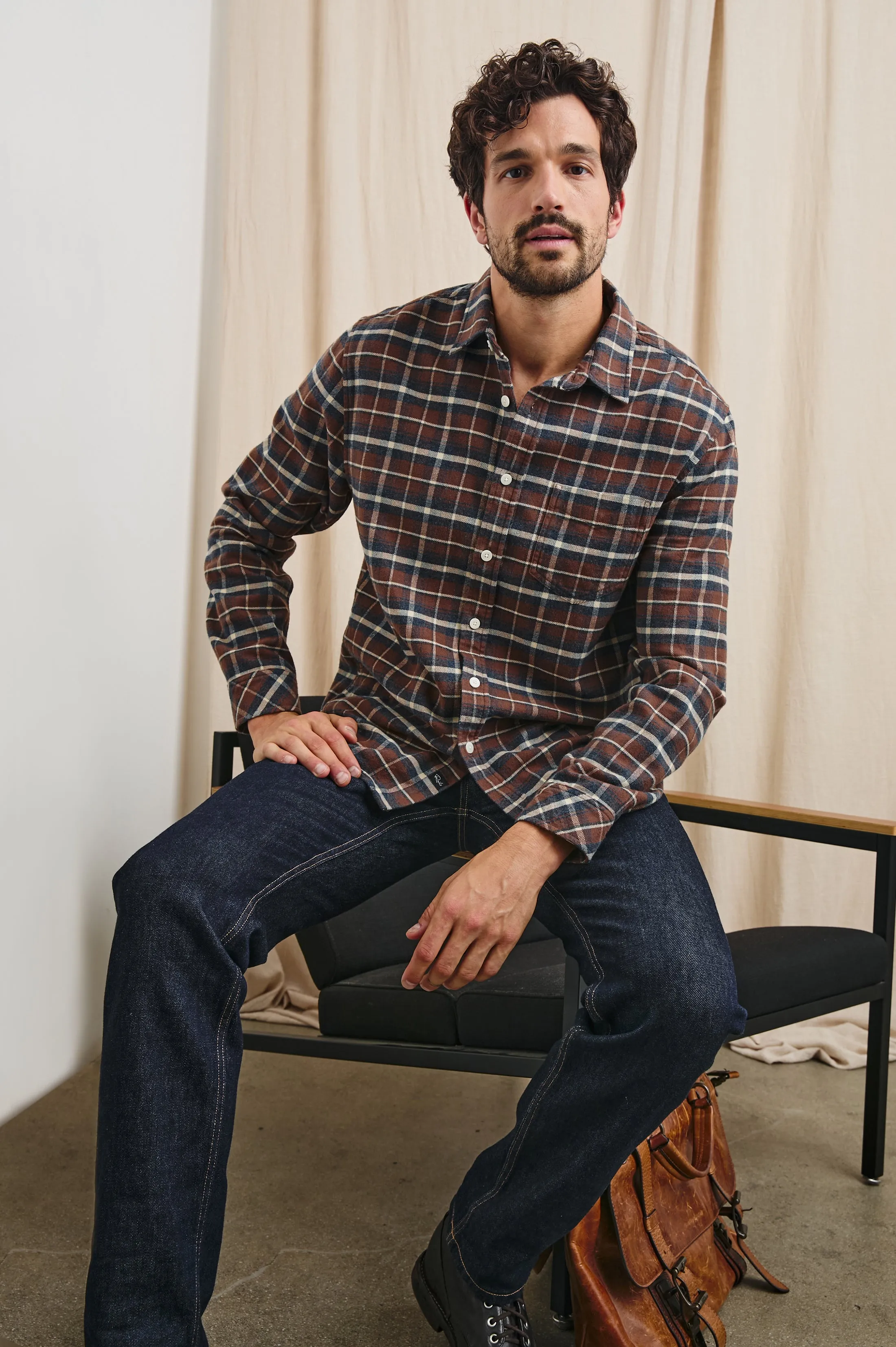 FORREST SHIRT - HICKORY BLUE MELANGE Rails