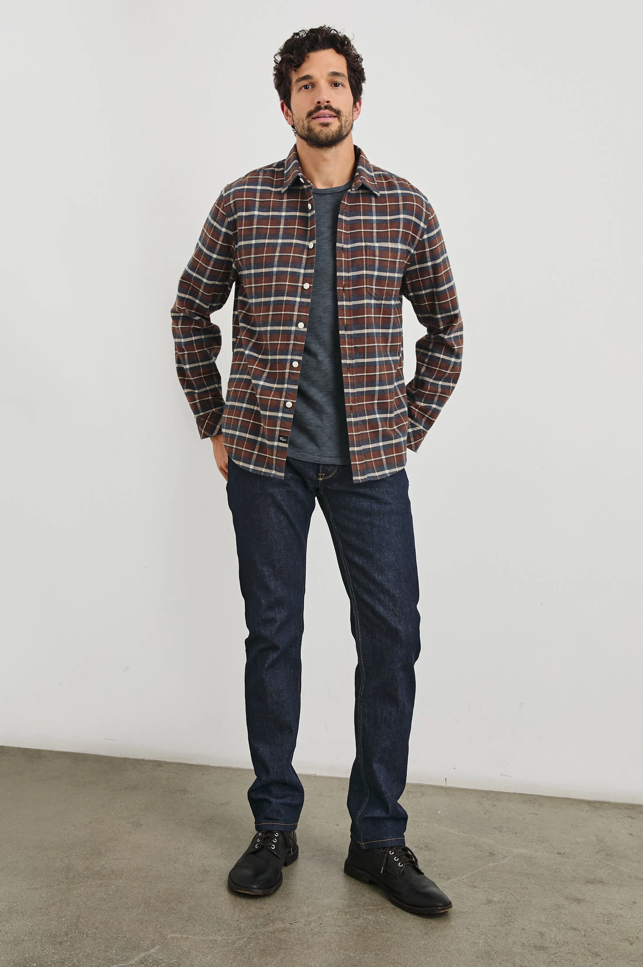 FORREST SHIRT - HICKORY BLUE MELANGE Rails