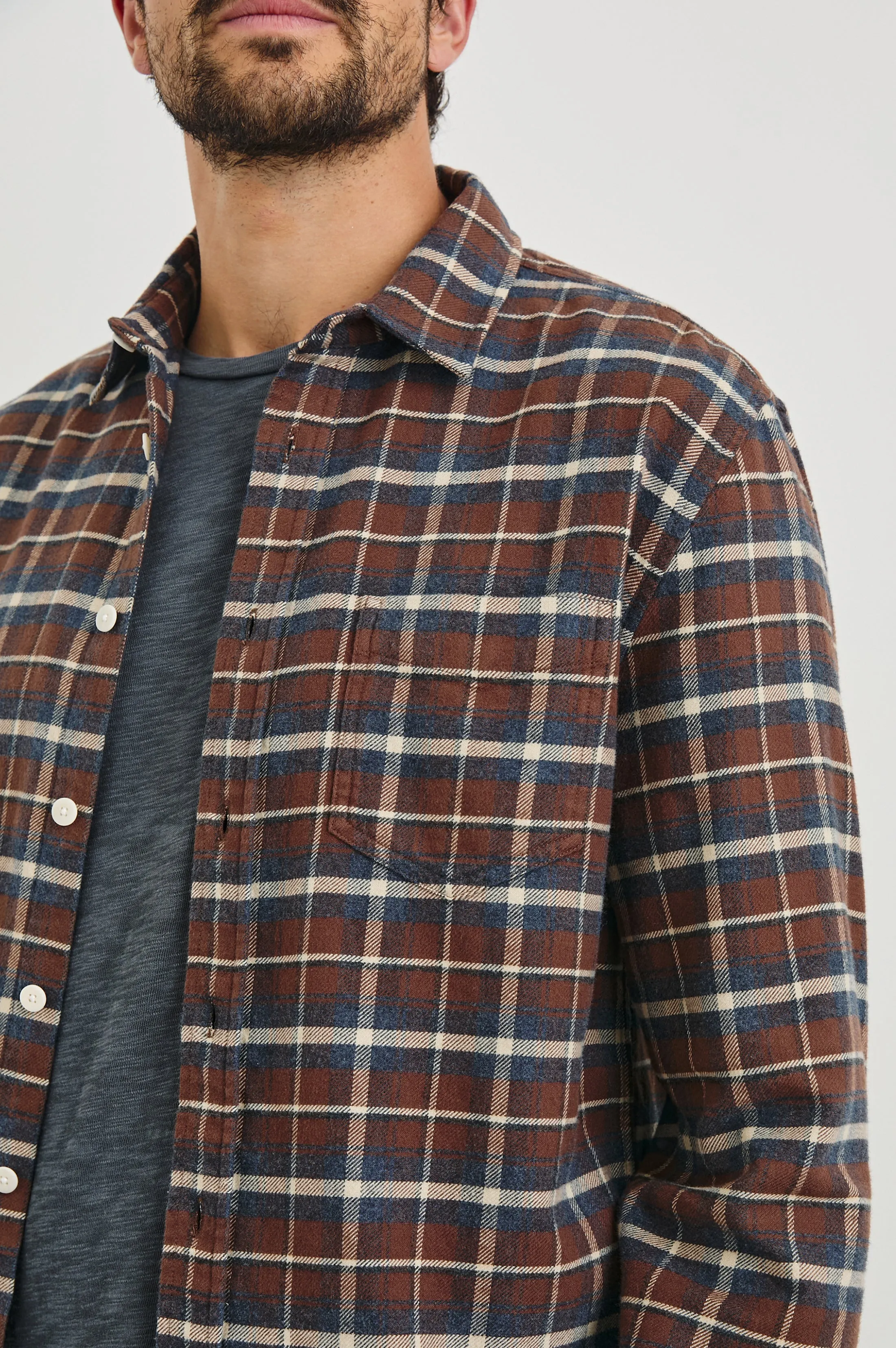FORREST SHIRT - HICKORY BLUE MELANGE Rails