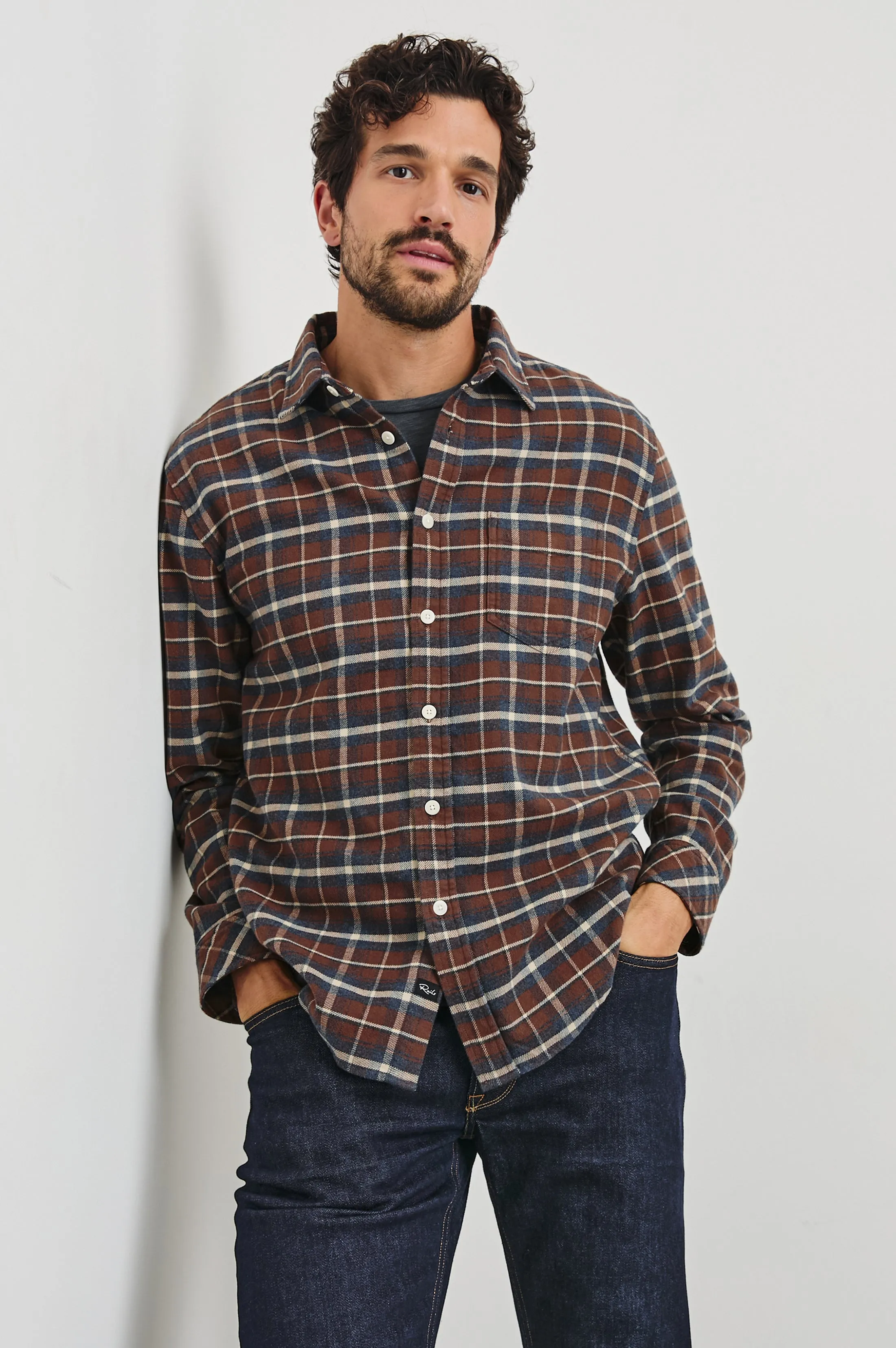 FORREST SHIRT - HICKORY BLUE MELANGE Rails