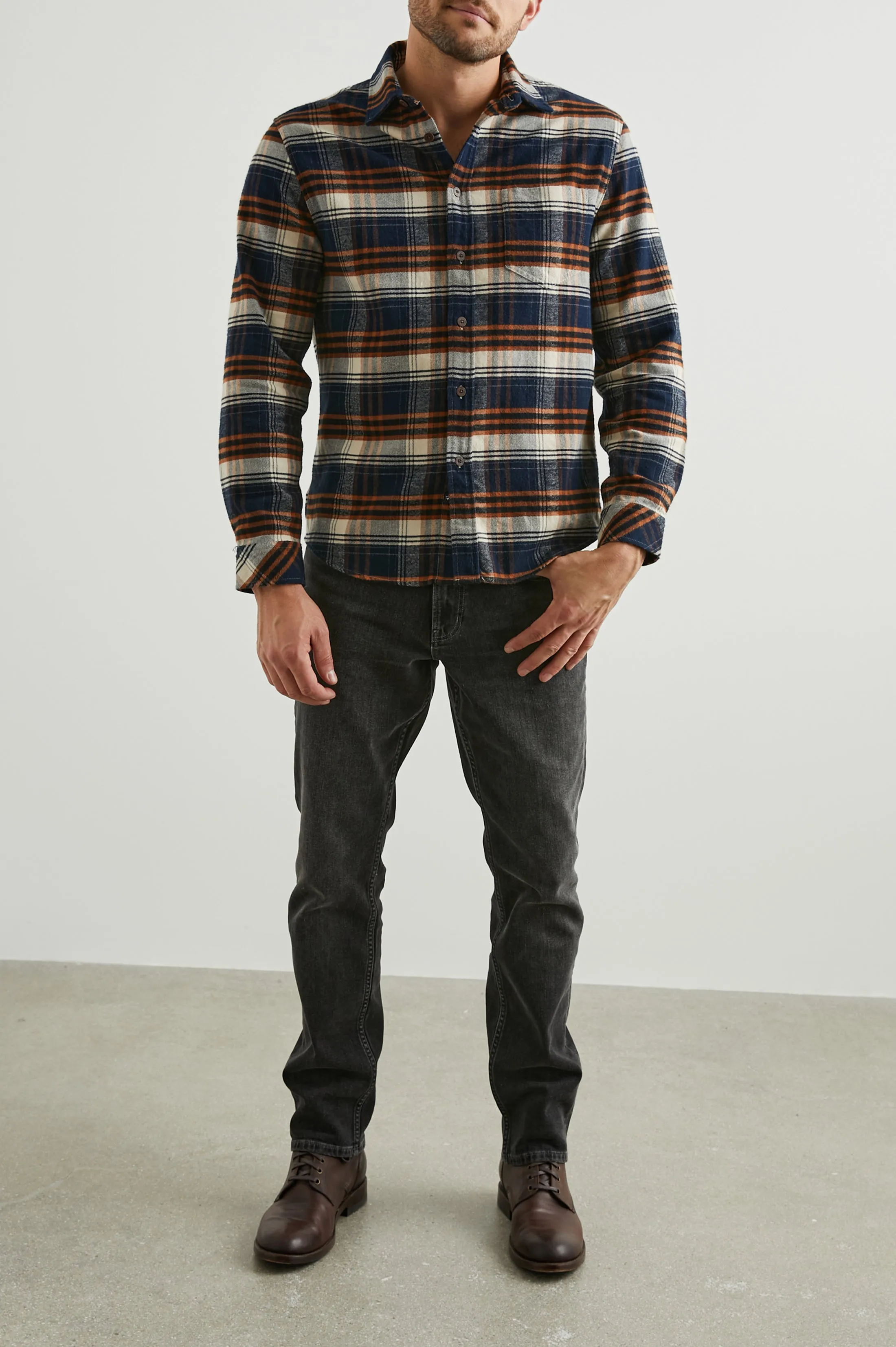 FORREST SHIRT - OAT UMBER STEEL Rails
