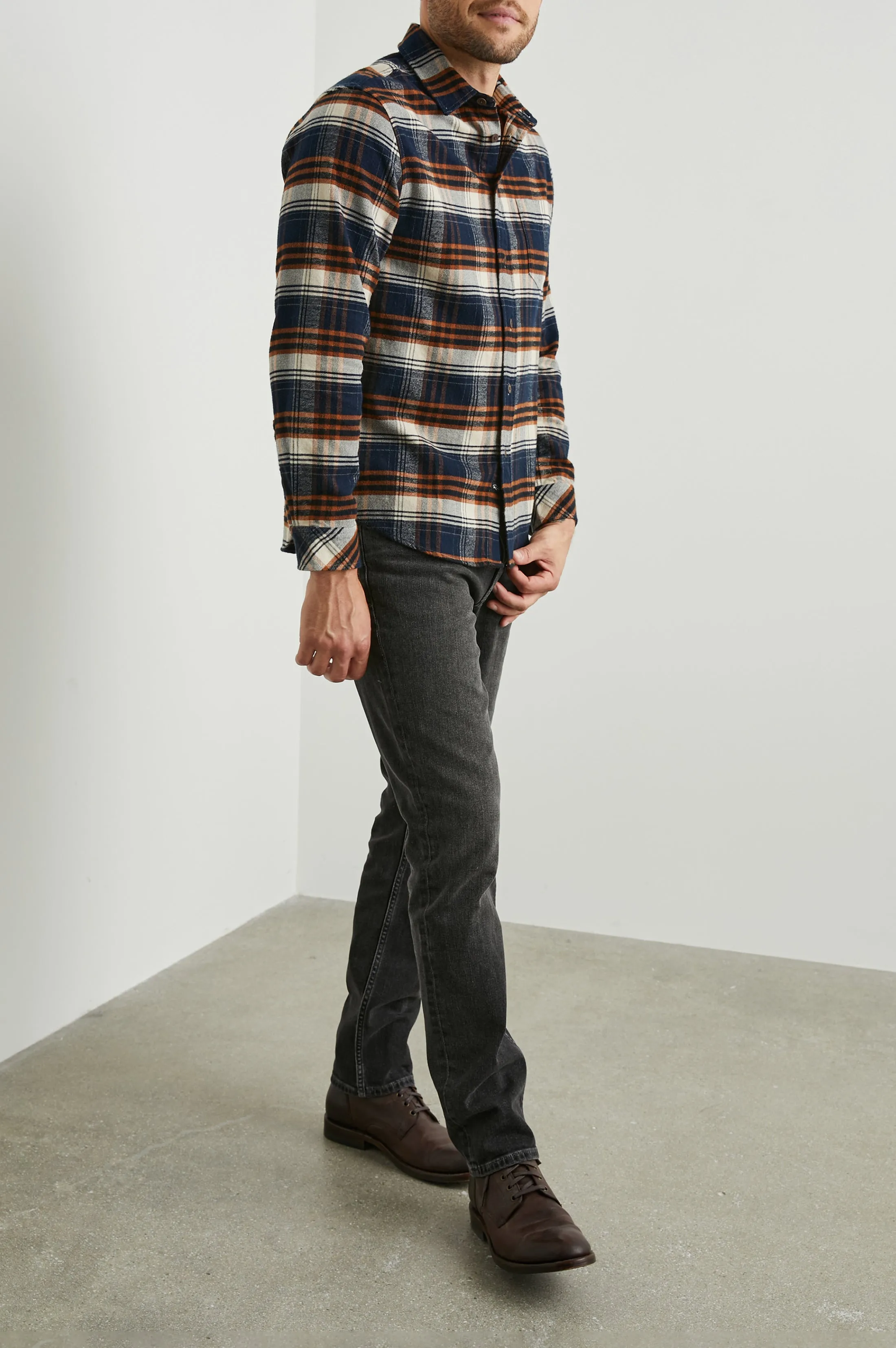 FORREST SHIRT - OAT UMBER STEEL Rails