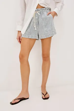 FOSTER SHORT - INDIGO RAILROAD STRIPE Rails