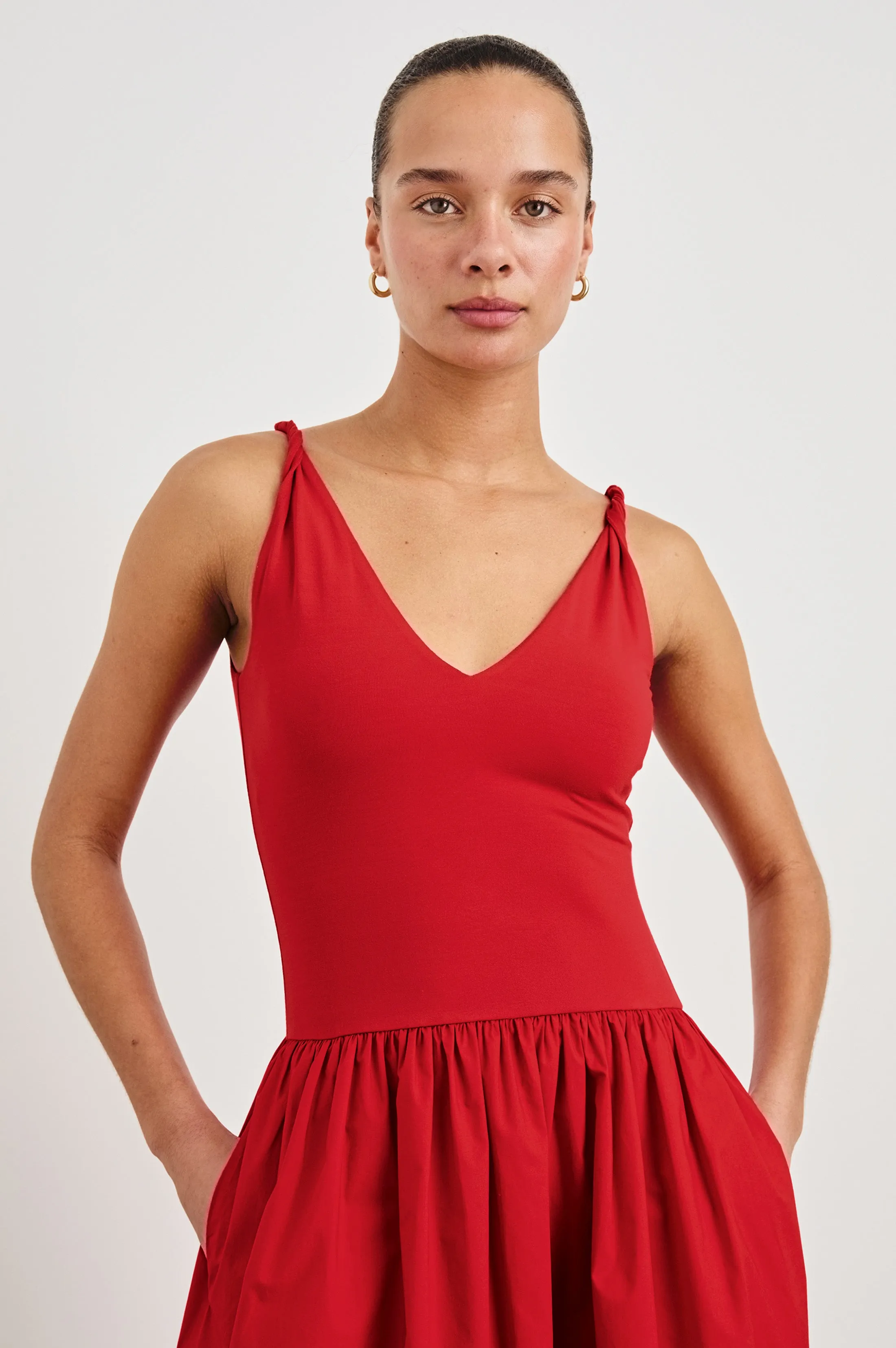 FRANCA DRESS - CHERRY Rails