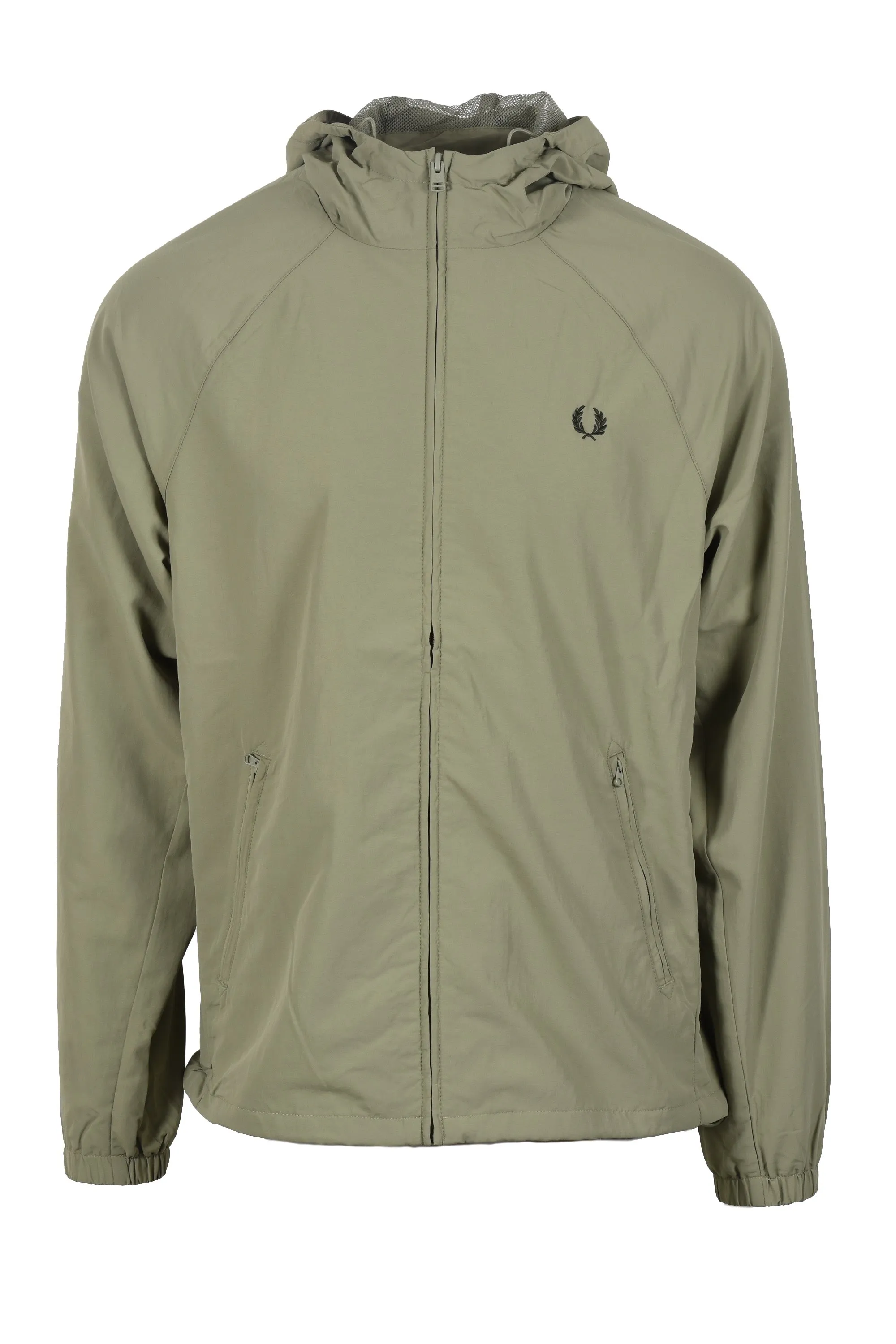 Fred Perry Taslan Hooded Shell Jacket Olive Mint