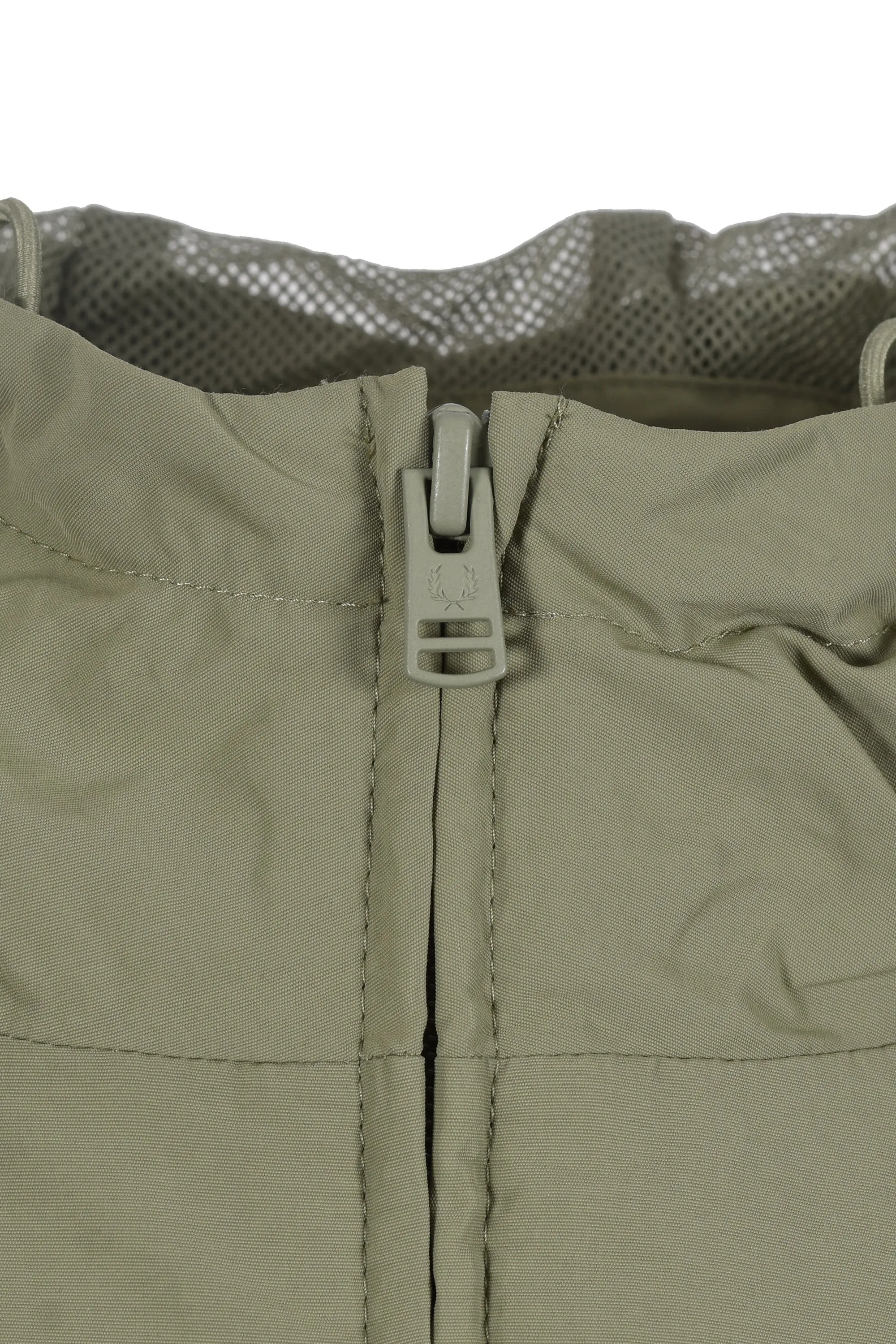 Fred Perry Taslan Hooded Shell Jacket Olive Mint