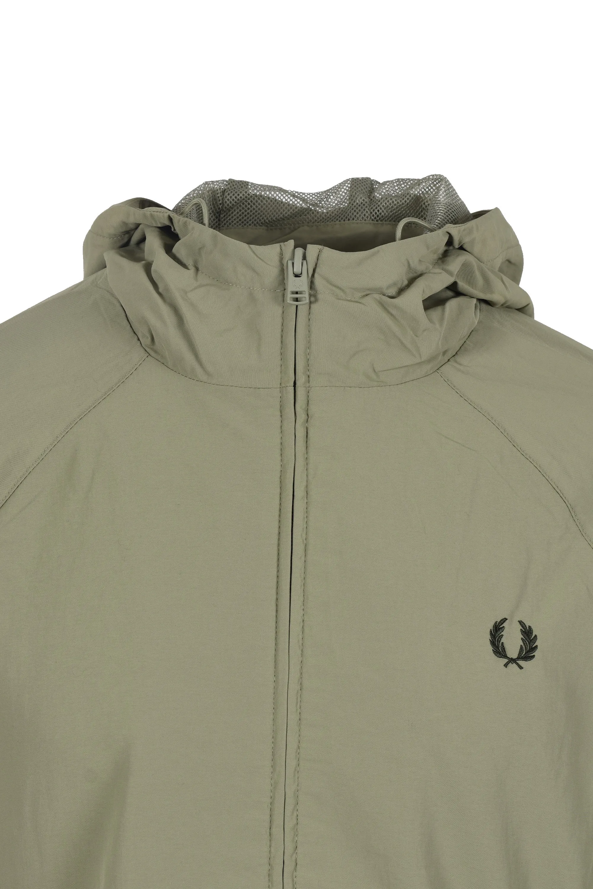 Fred Perry Taslan Hooded Shell Jacket Olive Mint