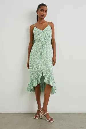 FRIDA DRESS - GREEN TEXTURE FLORAL Rails