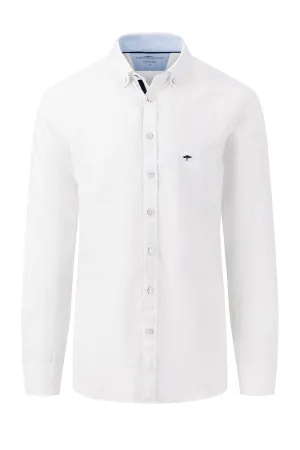 Fynch-hatton Long Sleeved Linen Shirt White