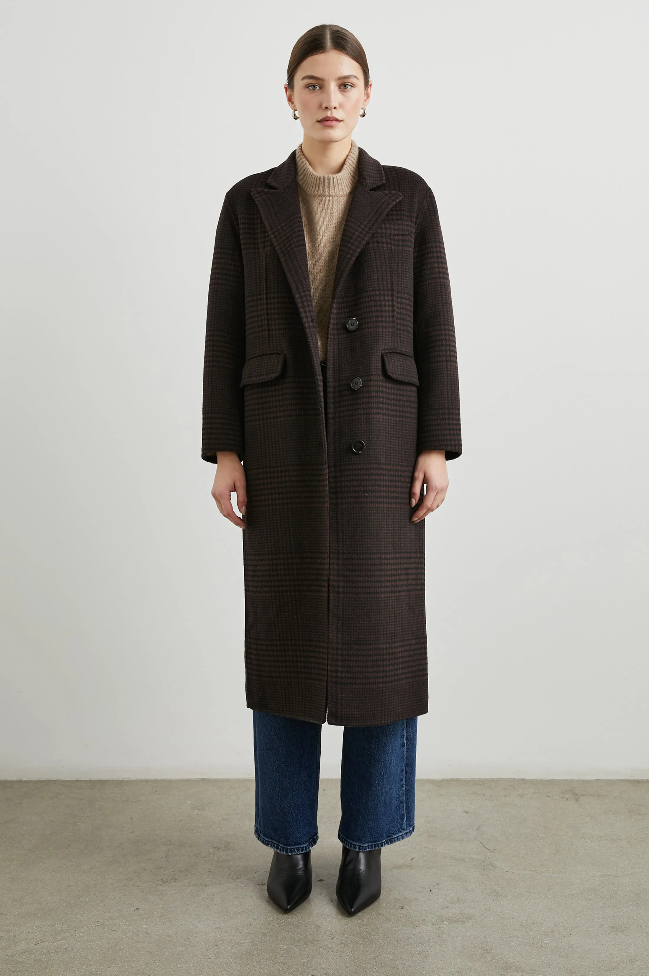 GALLERY COAT - ESPRESSO HOUNDSTOOTH Rails