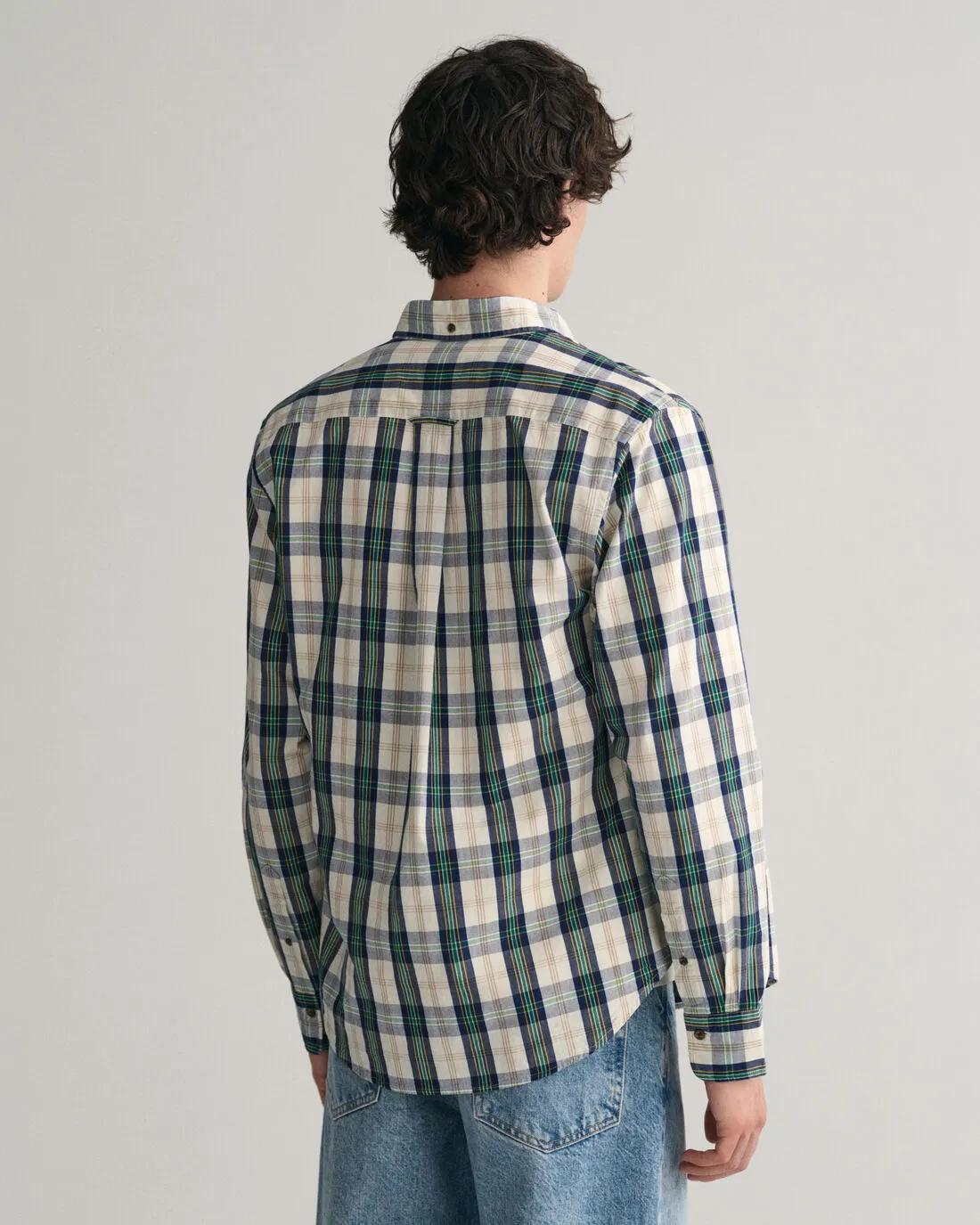 GANT - Poplin Shirt - Check - Archive Shield - Eggshell