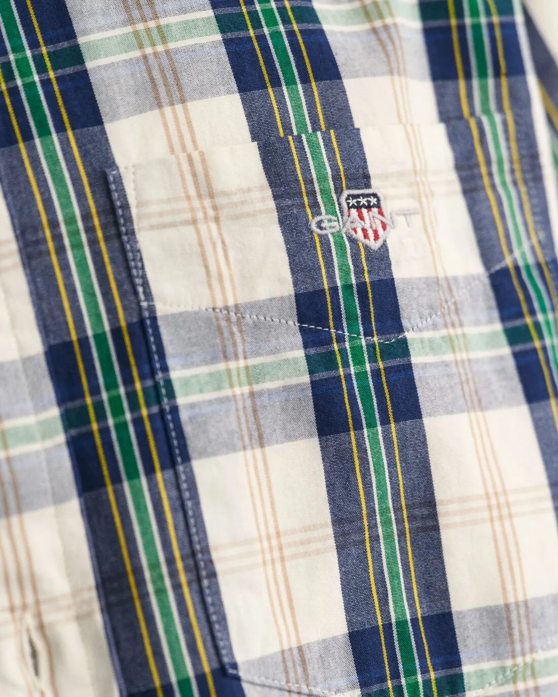 GANT - Poplin Shirt - Check - Archive Shield - Eggshell