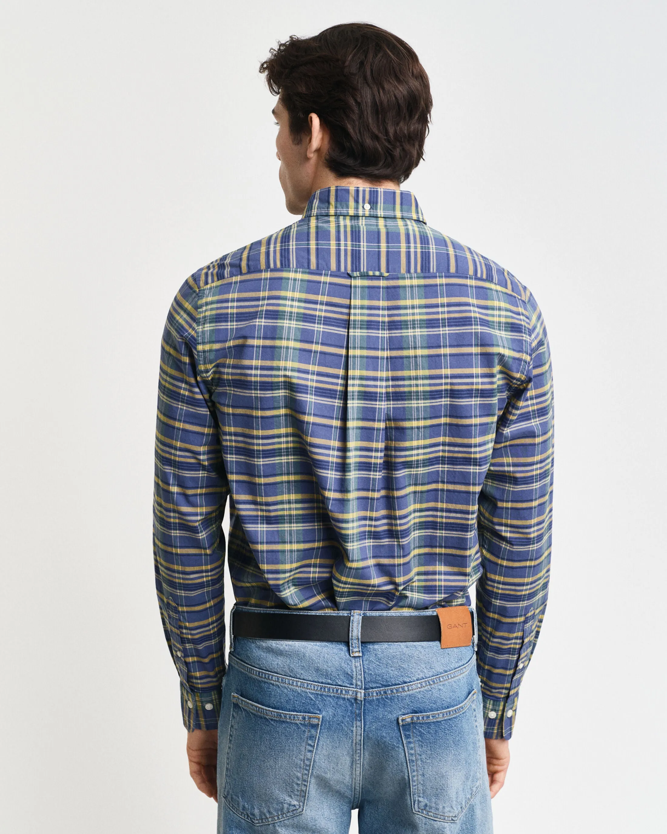 GANT - Poplin Shirt - Check - Dusty Navy