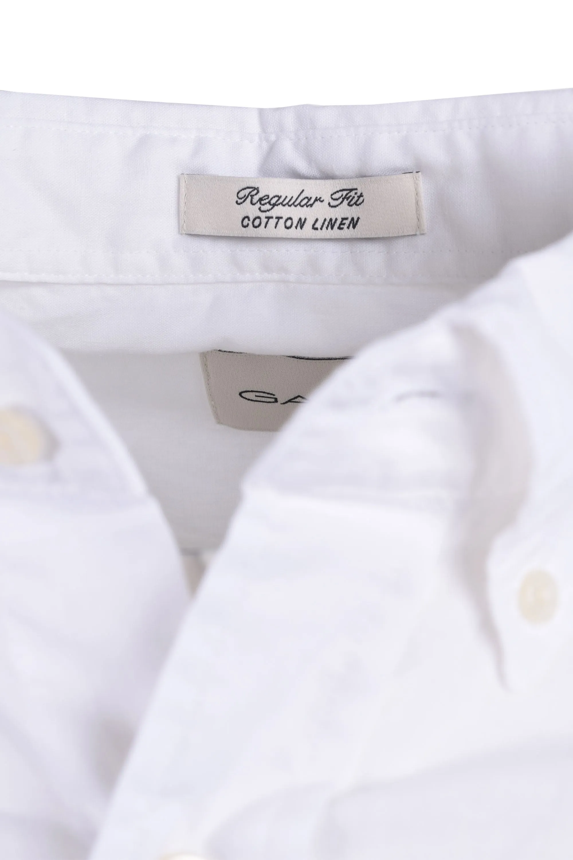 Gant Reg Cotton Linen Long Sleeve Shirt White