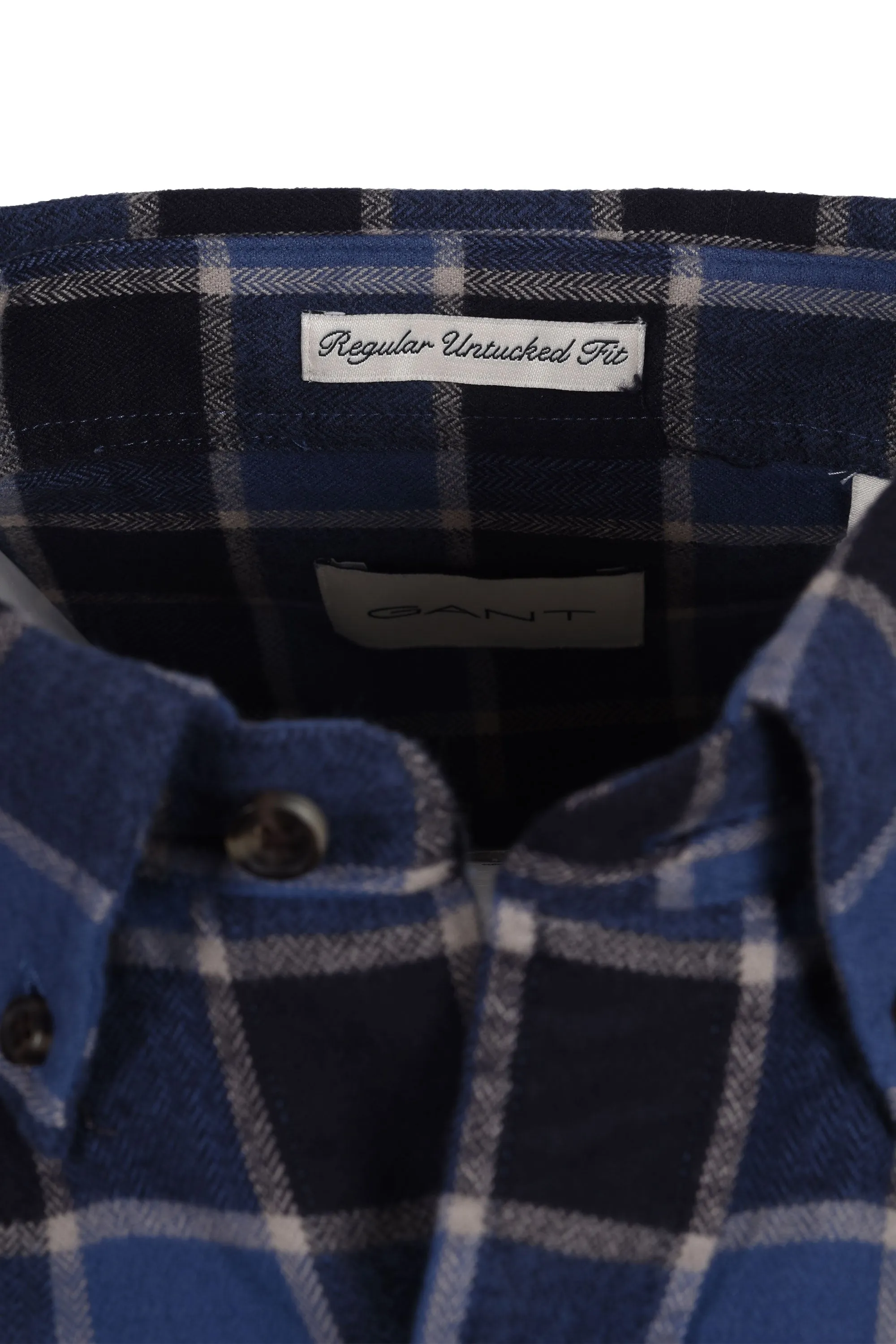 Gant Reg Herringbone Check Shirt Evening Blue