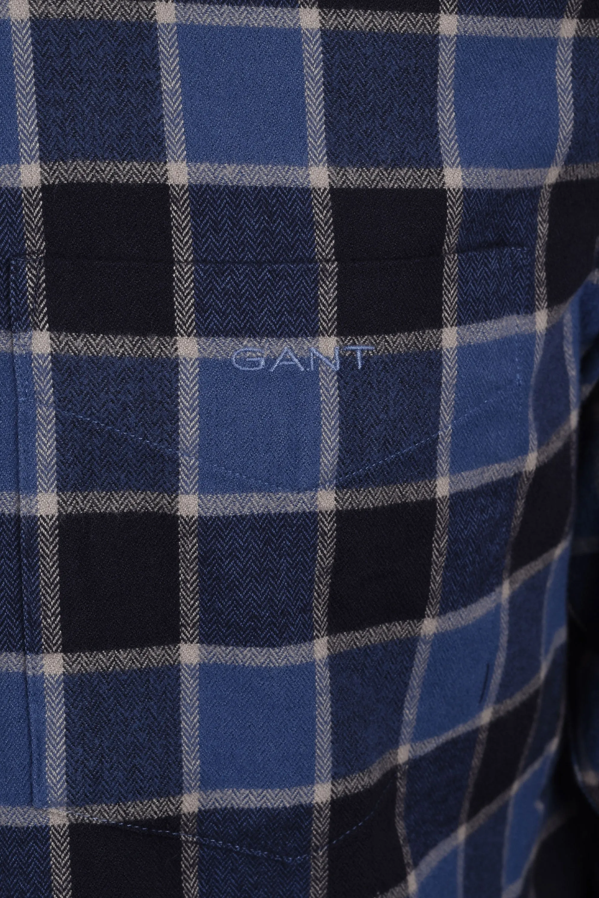 Gant Reg Herringbone Check Shirt Evening Blue