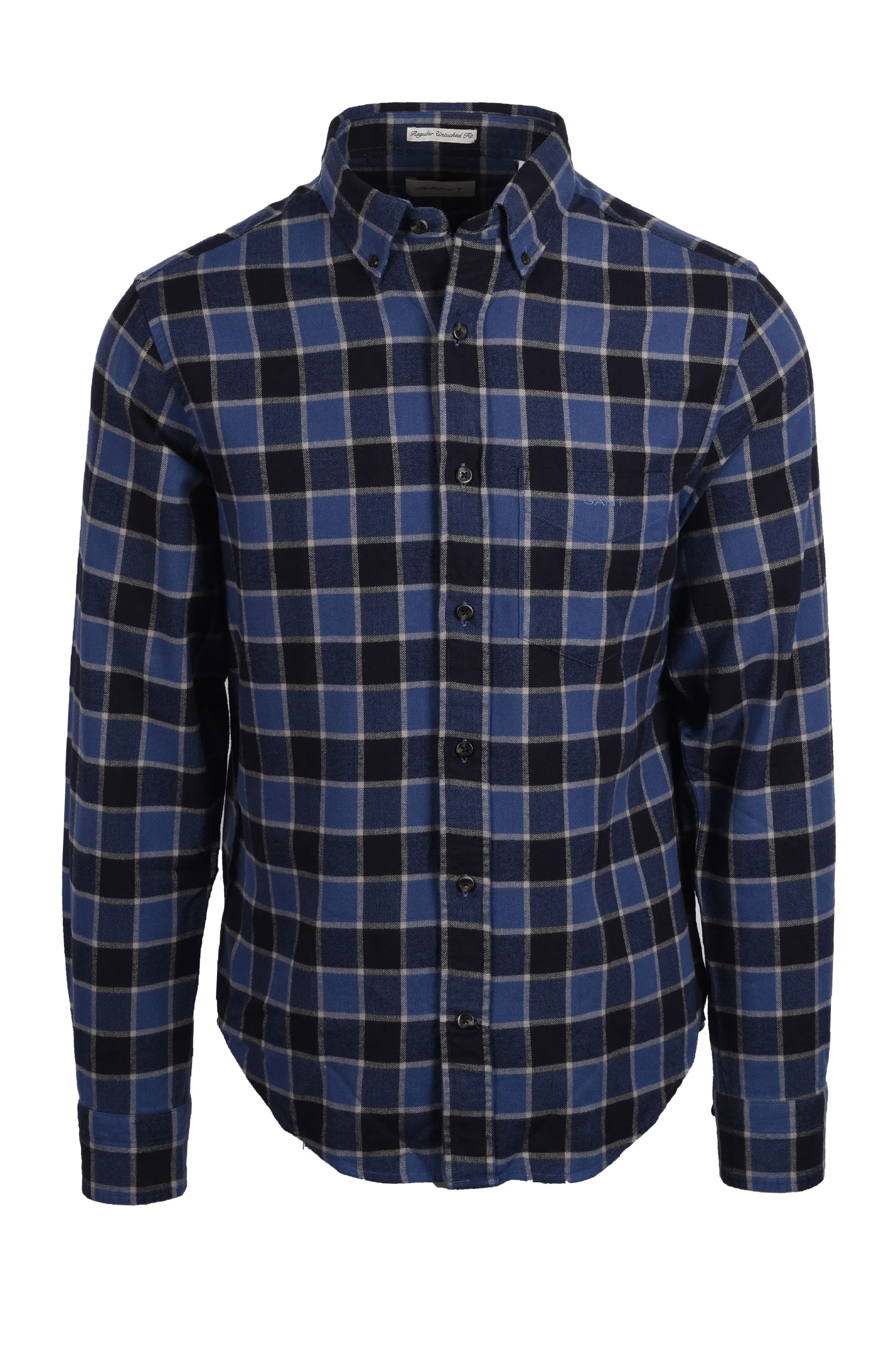 Gant Reg Herringbone Check Shirt Evening Blue