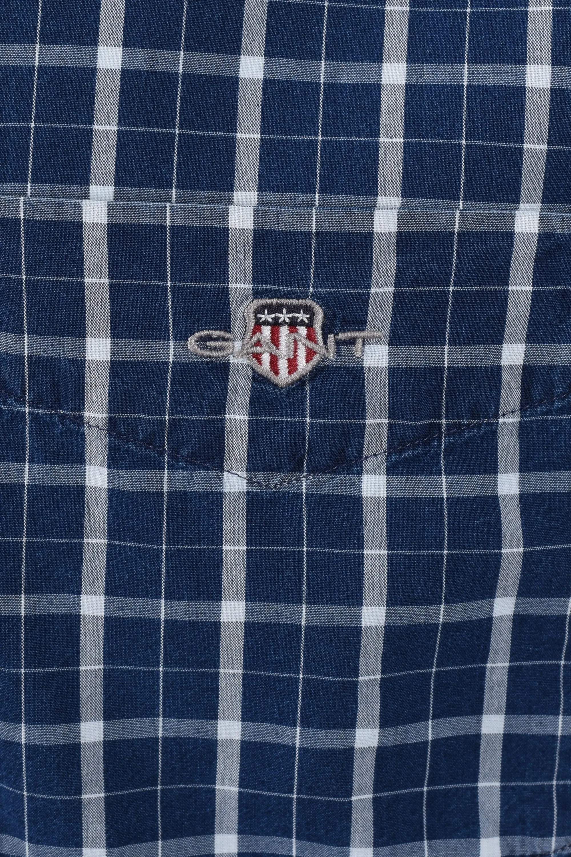 Gant Reg Indigo Check Shirt Dark Indigo