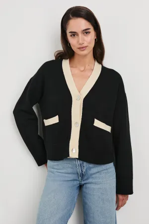 GENEVA CARDIGAN - BLACK IVORY Rails